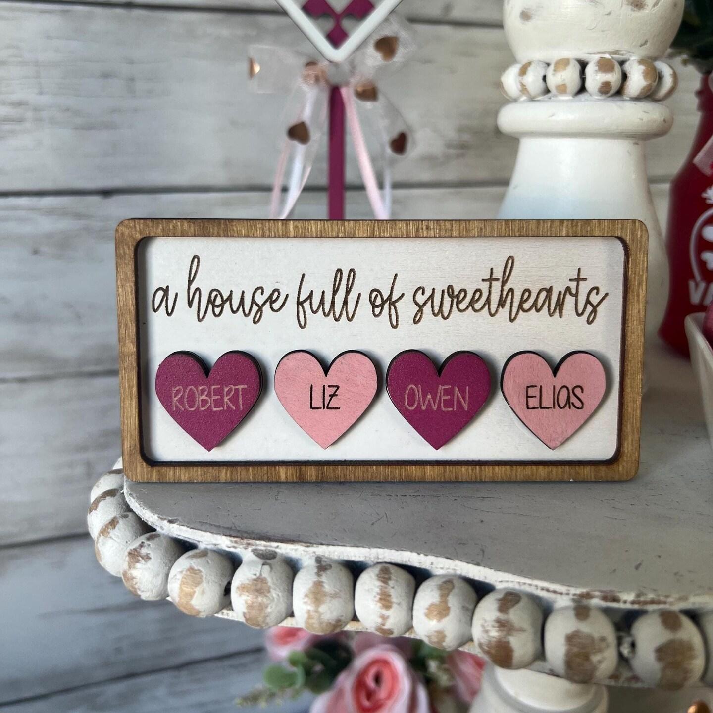 Personalized Mini Valentines day sign, Valentines Day tiered tray decor ...