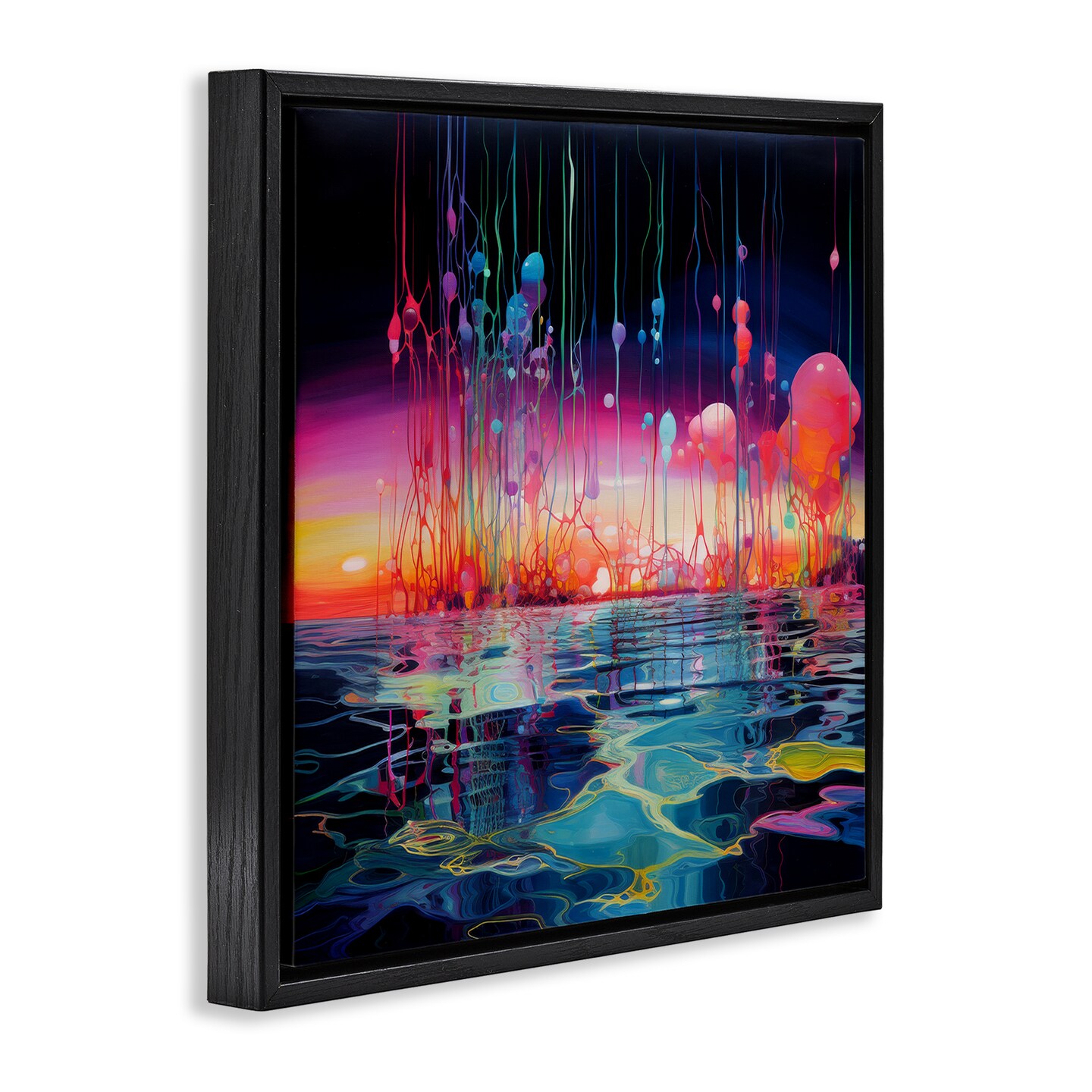 Stupell Industries Abstract Coastal Landscape Framed Floater Canvas Wall Art Design by Nuk Nalandro