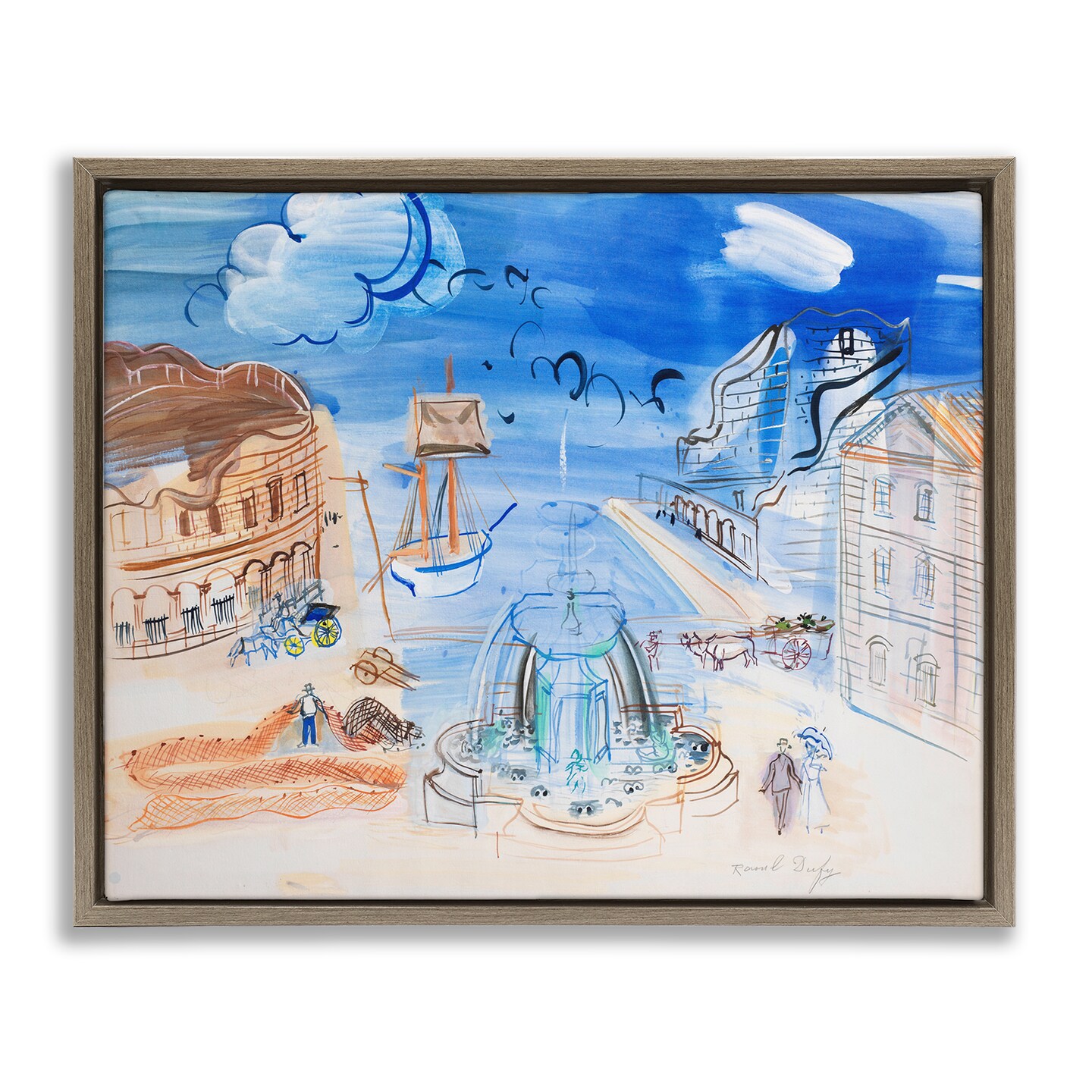Stupell Industries Classical Raoul Dufy Composition Framed Floater Canvas Wall Art Design by one1000paintings