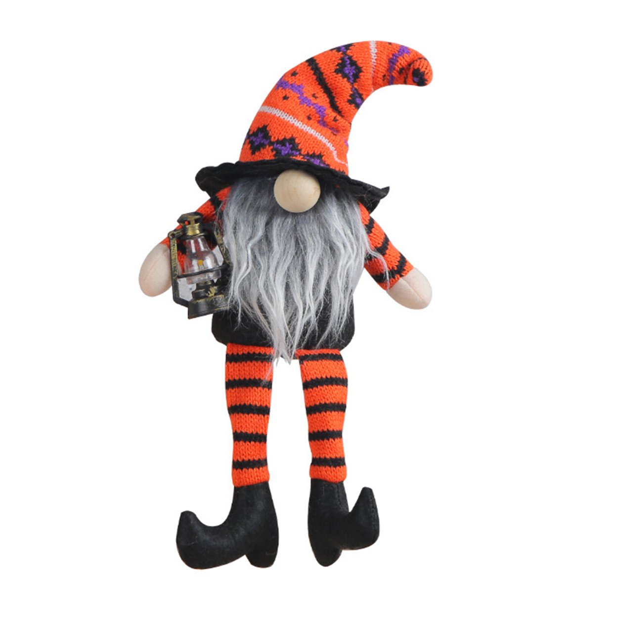 Mini Faceless Doll Striped Pattern Long Legs Doll Decoration Stuffed Swedish Gnome Doll Bookshelves Desktop Festival