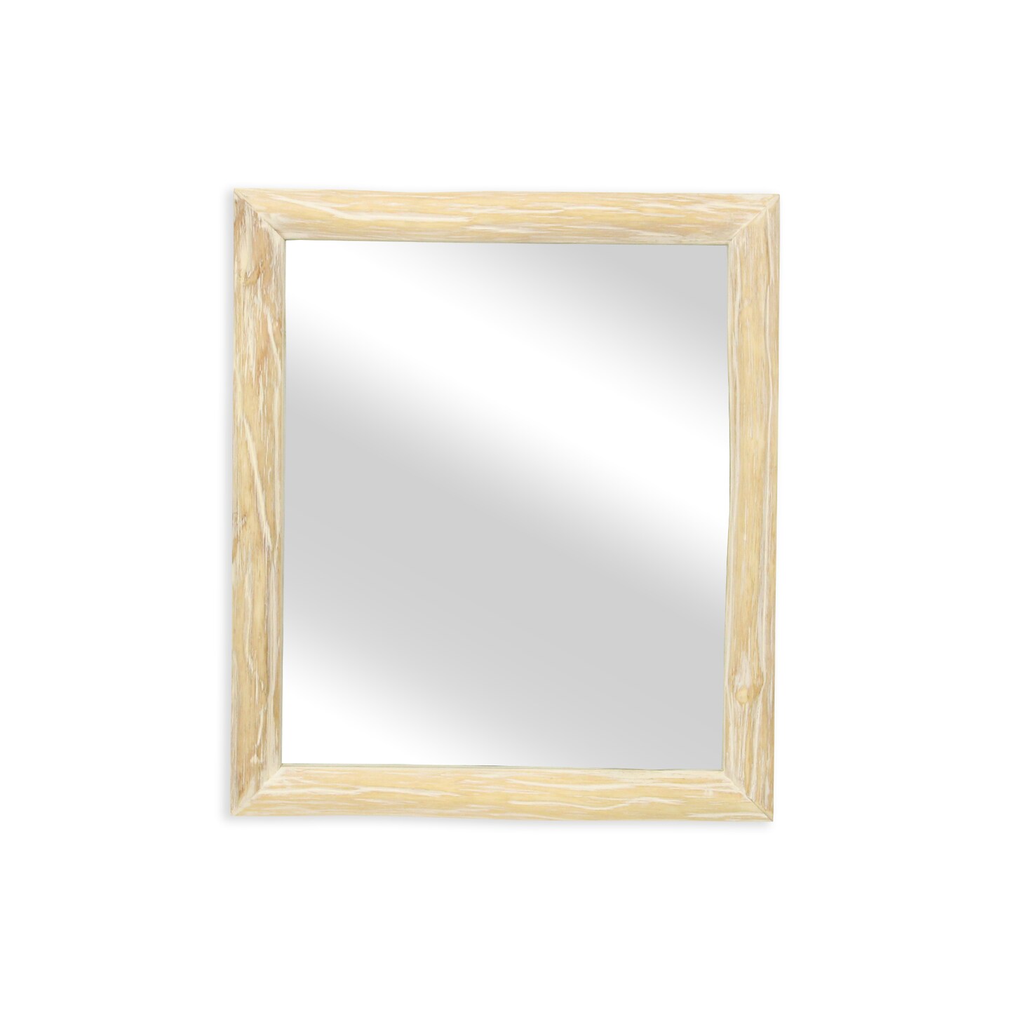 Contemporary Home Living Handmade Rectangular Framed Wall Mirror - White - 20&#x22;