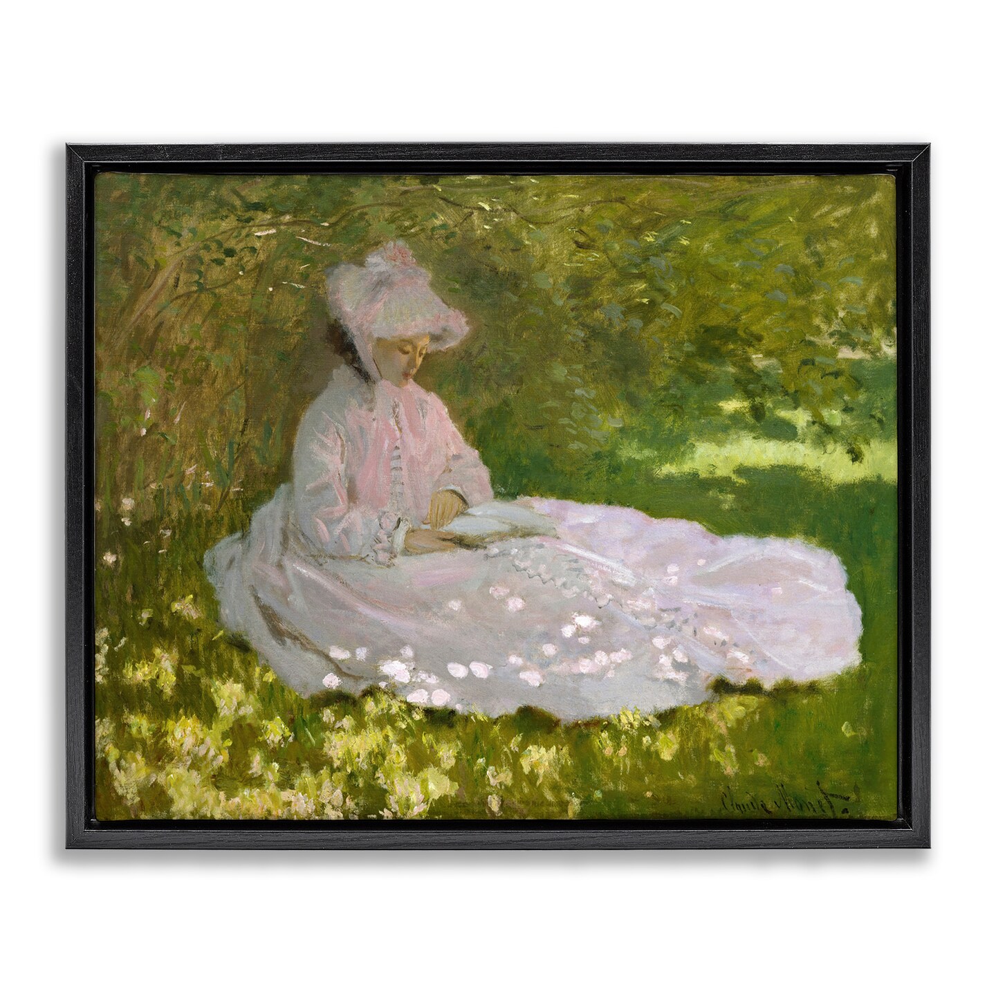 Stupell Industries Classical Monet Springtime Portrait Framed Floater Canvas Wall Art Design by one1000paintings