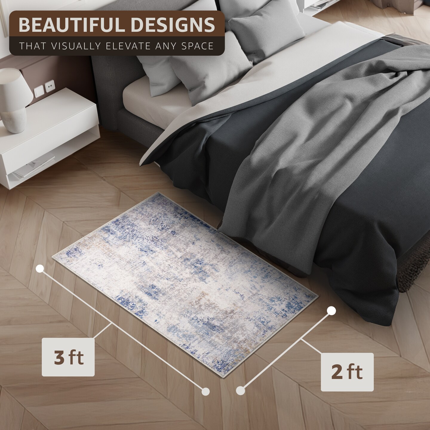 Sorbus 2x3 Welcome Mat Rug for Entryway, Machine Washable, Non-Slip, Vintage Rug with Rubber Backing