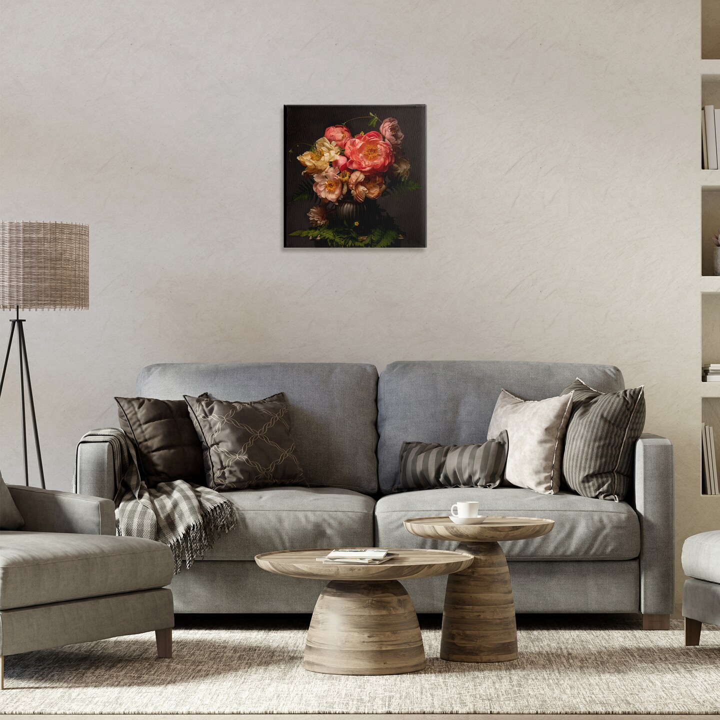Stupell Industries Peonies & Ferns Bouquet Canvas Wall Art Design by Leah McLean