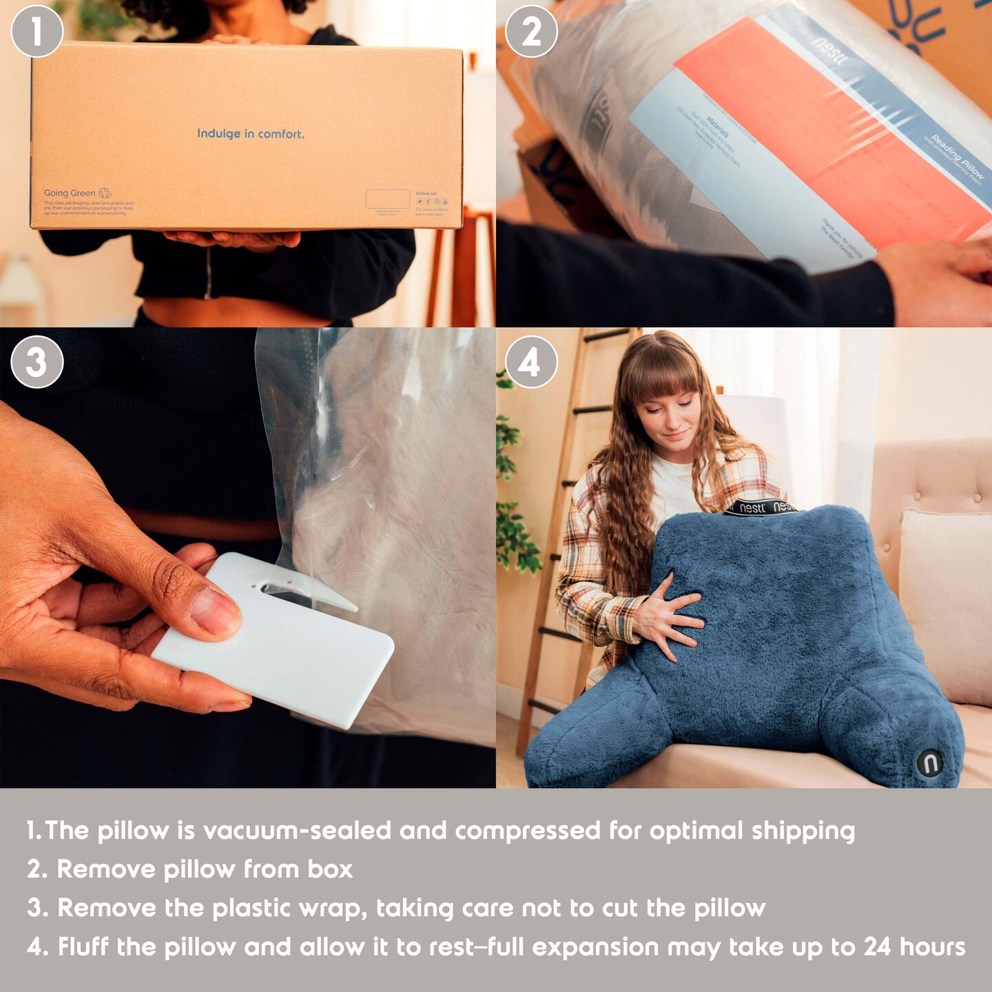 Nestl Fur Reading Pillow