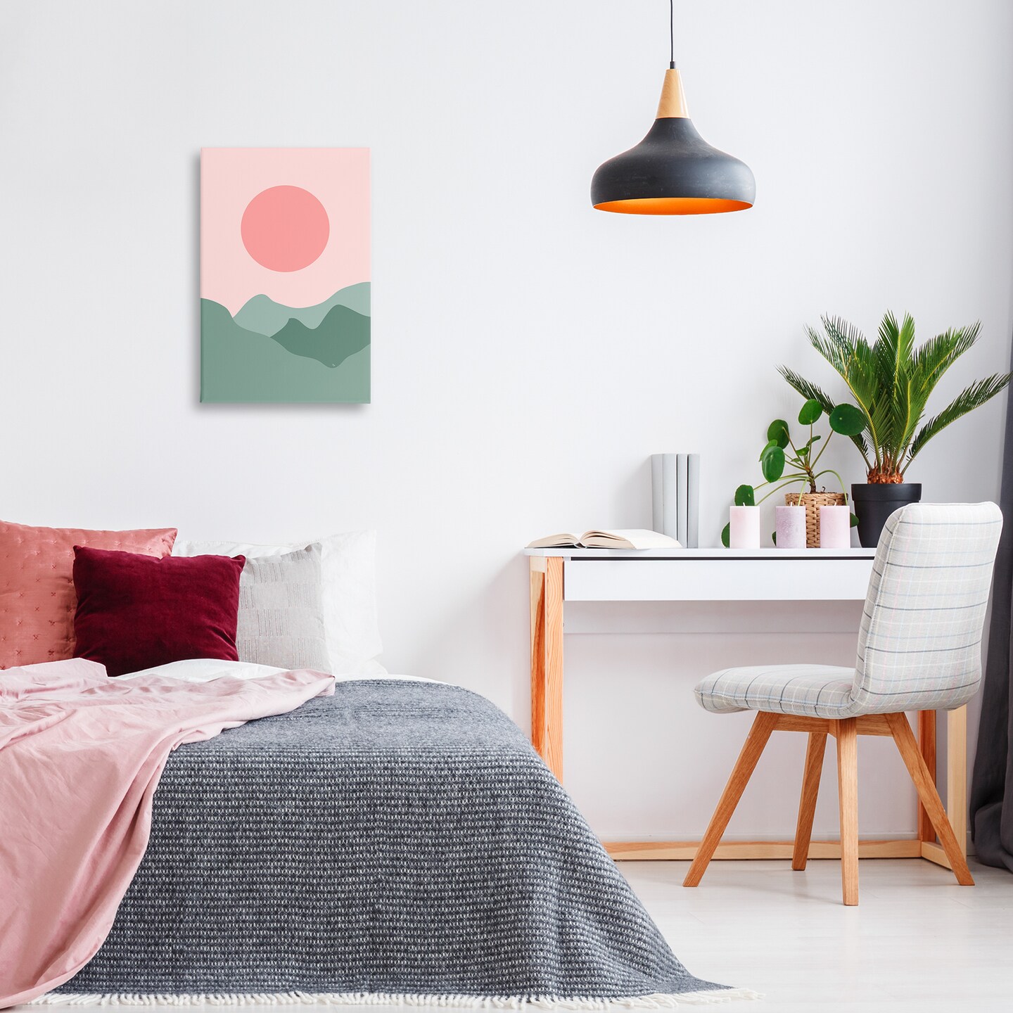Stupell Industries 'Let Her Sleep' Wall Plaque - Pink Watercolor Mountains, 10 X 15 Inches