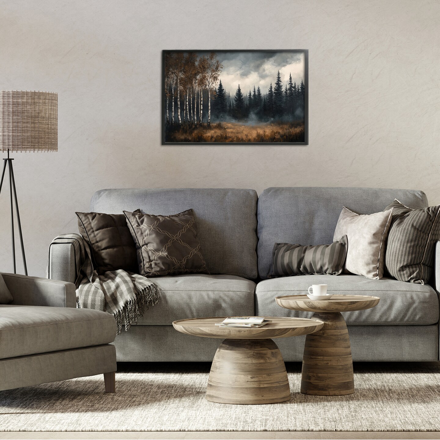 Stupell Industries Misty Forest in Autumn Framed Giclee, design by Petal Prints Design