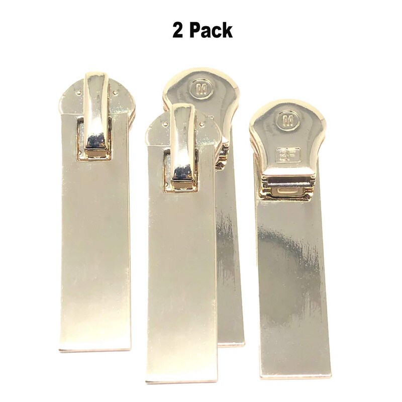 Zipper Pull &#x2013; Rectangular Glossy Metal 8MM in Light Brass
