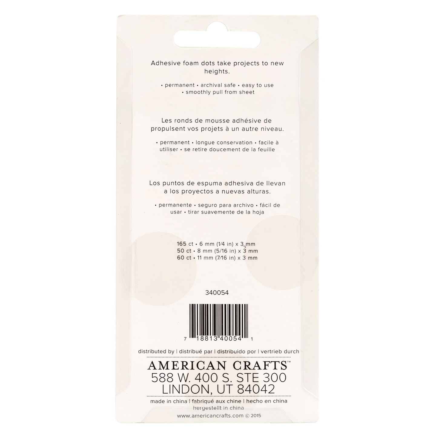 Sticky Thumb Dimensional Adhesive Foam 275/Pkg-Black Dots, Assorted Sizes