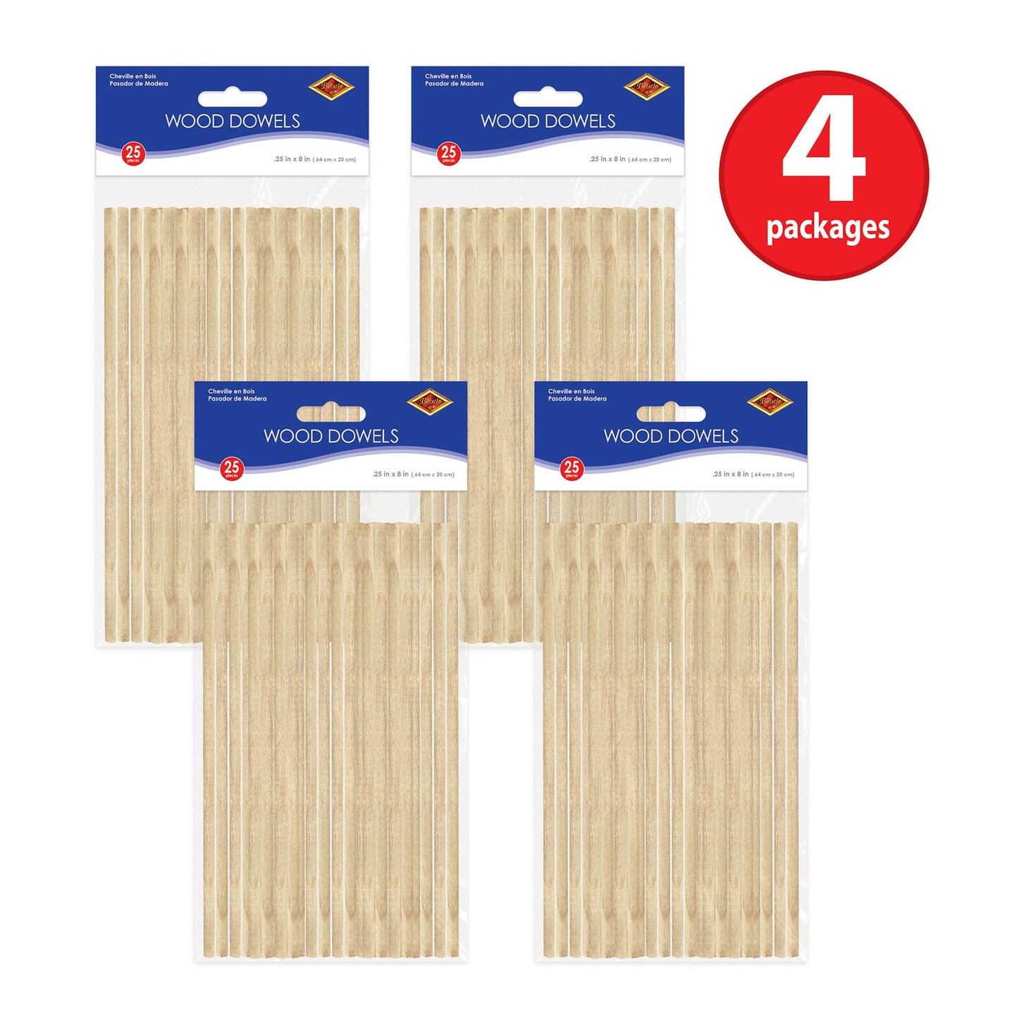 300 Pack Beistle Wood Dowels