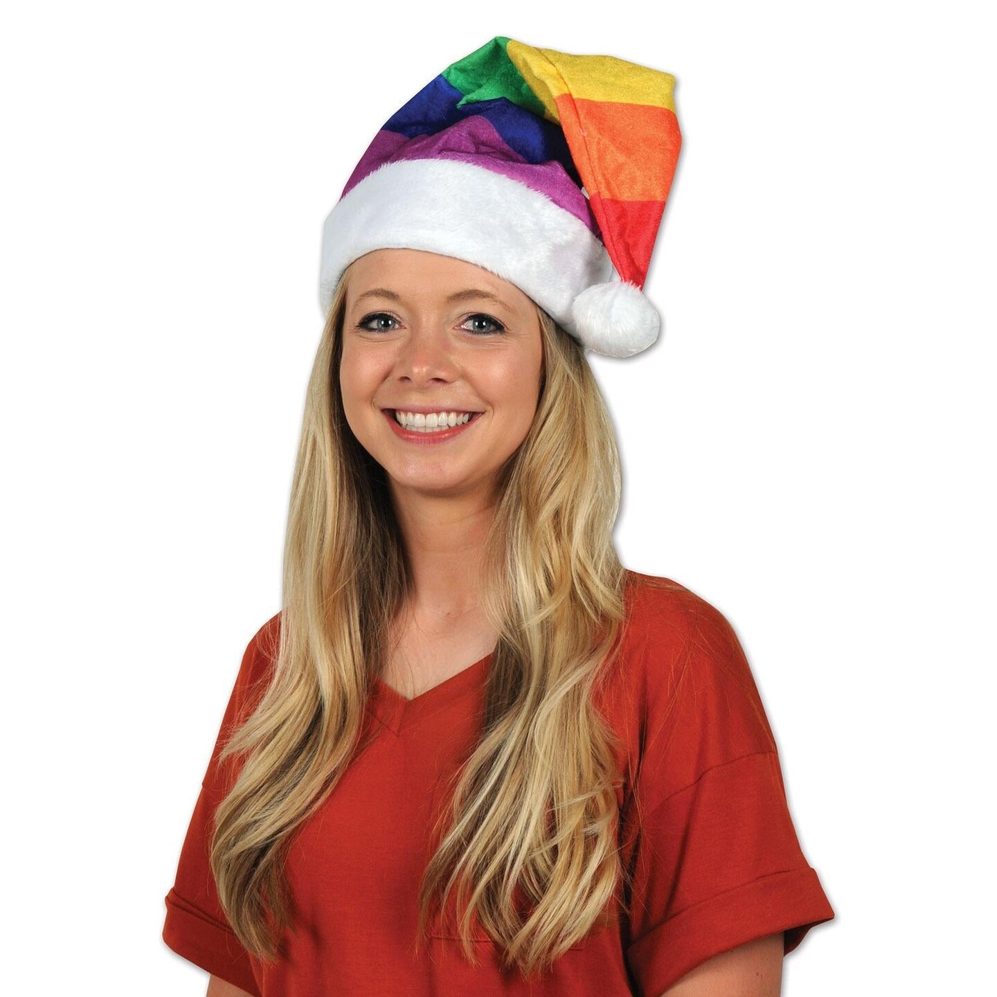 12 Pack Beistle Christmas Rainbow Santa Hat