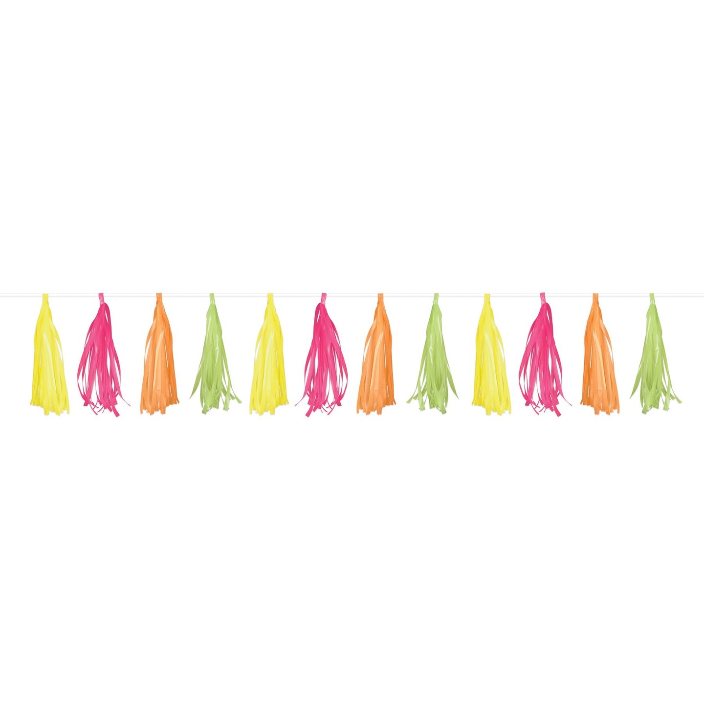 12 Pack Beistle Neon Plastic 8ft Tassel Garland