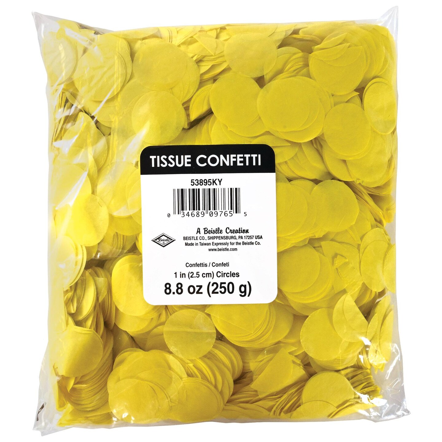 12 Pack Beistle Tissue Party Confetti - Yellow (8.8 Oz per Pack)
