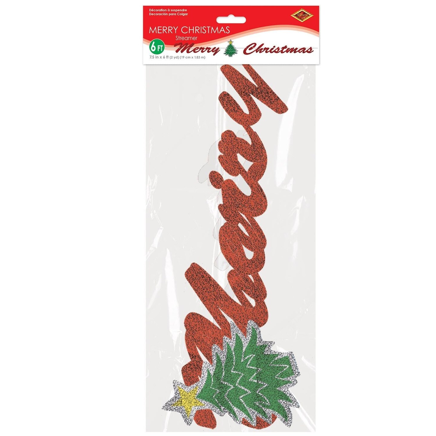 Merry Christmas Streamer - Bulk 12 Pack
