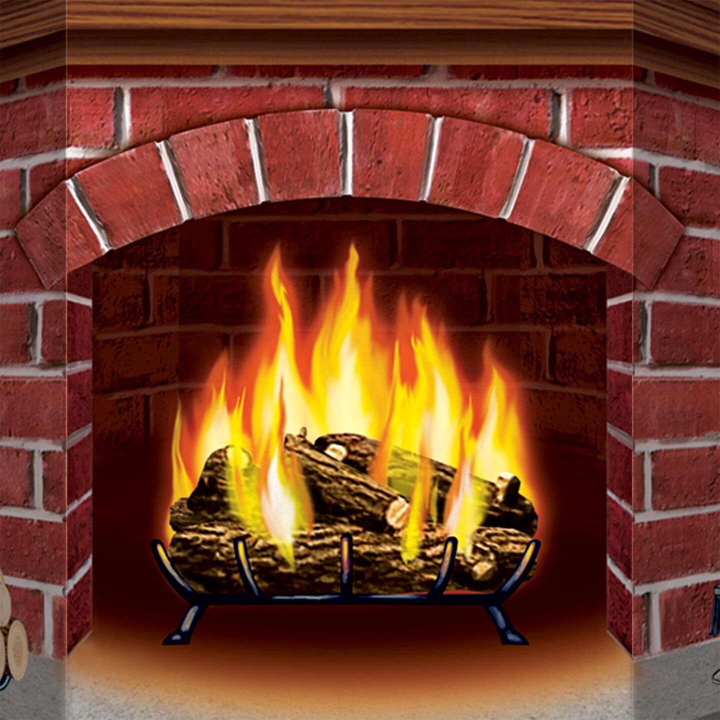 6 Pack Beistle Christmas Brick Fireplace Stand-Up Decoration