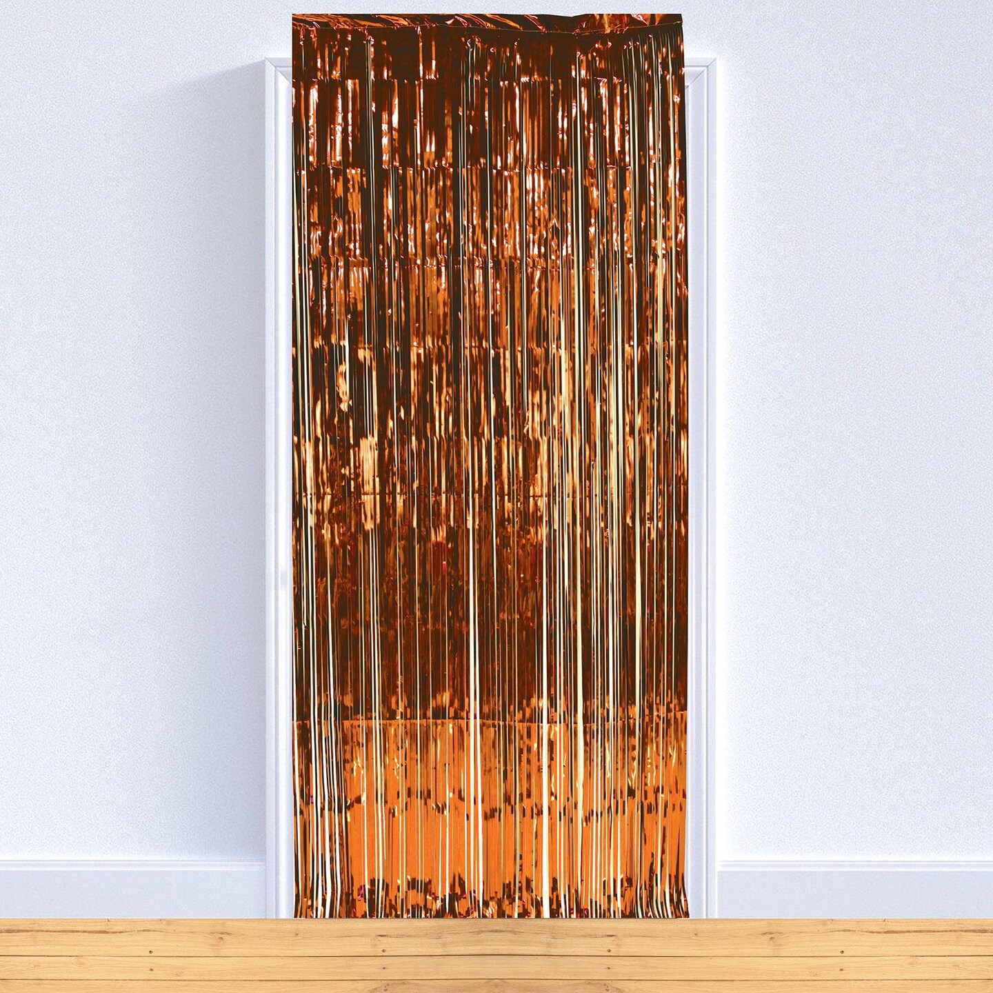6 Pack Beistle 1-Ply Gleam &#x27;N Party Curtain - orange