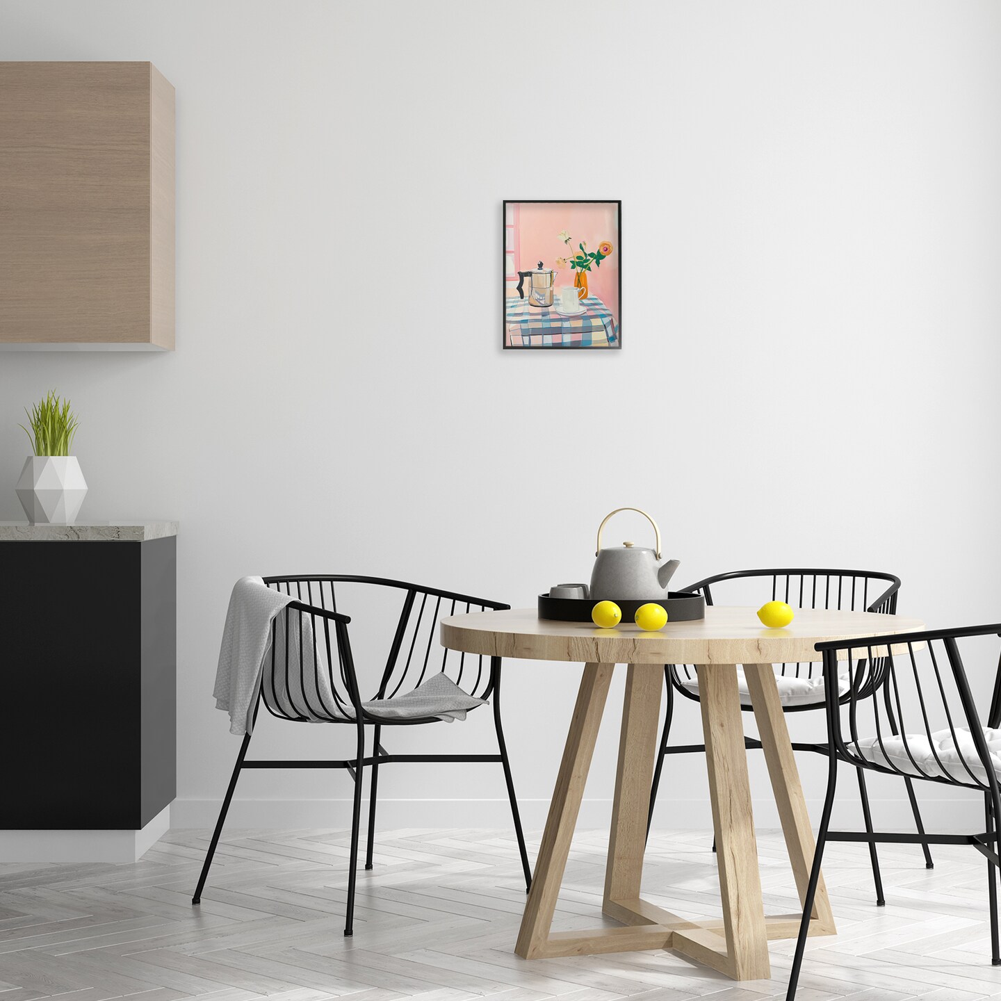 Stupell Industries Pink Retro Kitchen Table Framed Giclee Design by Arlington Prints