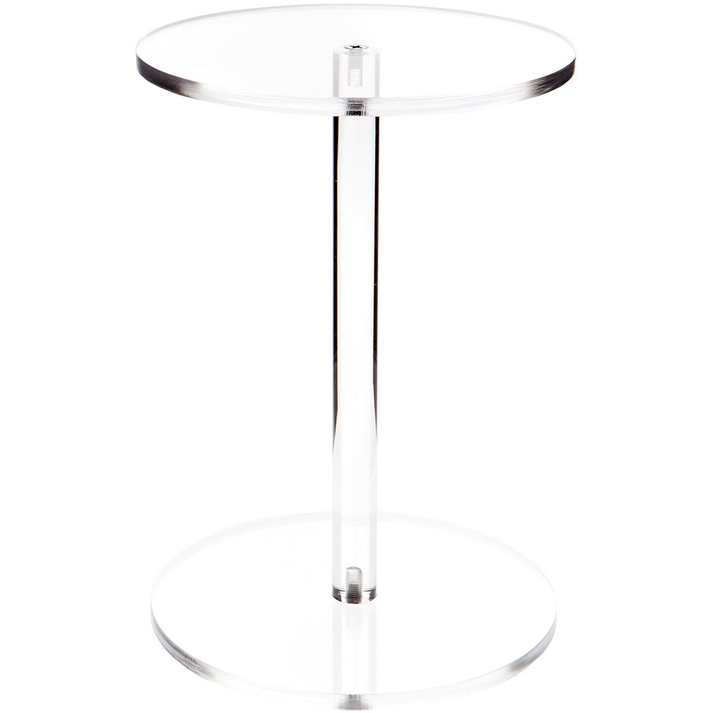 Plymor Clear Acrylic Round Barbell Pedestal Display Riser