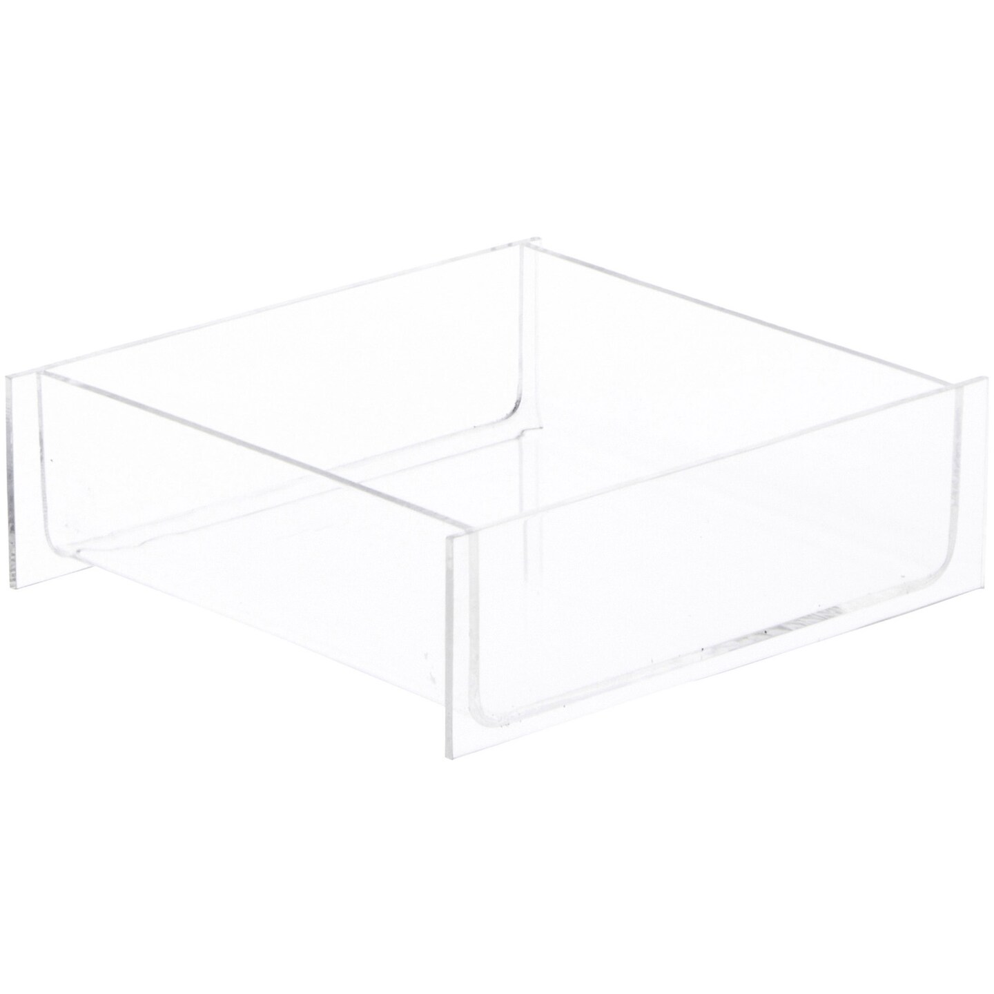 Plymor Clear Acrylic Square Open Top Merchandise Display Tray, 6&#x22; W x 6&#x22; D x 2&#x22; H