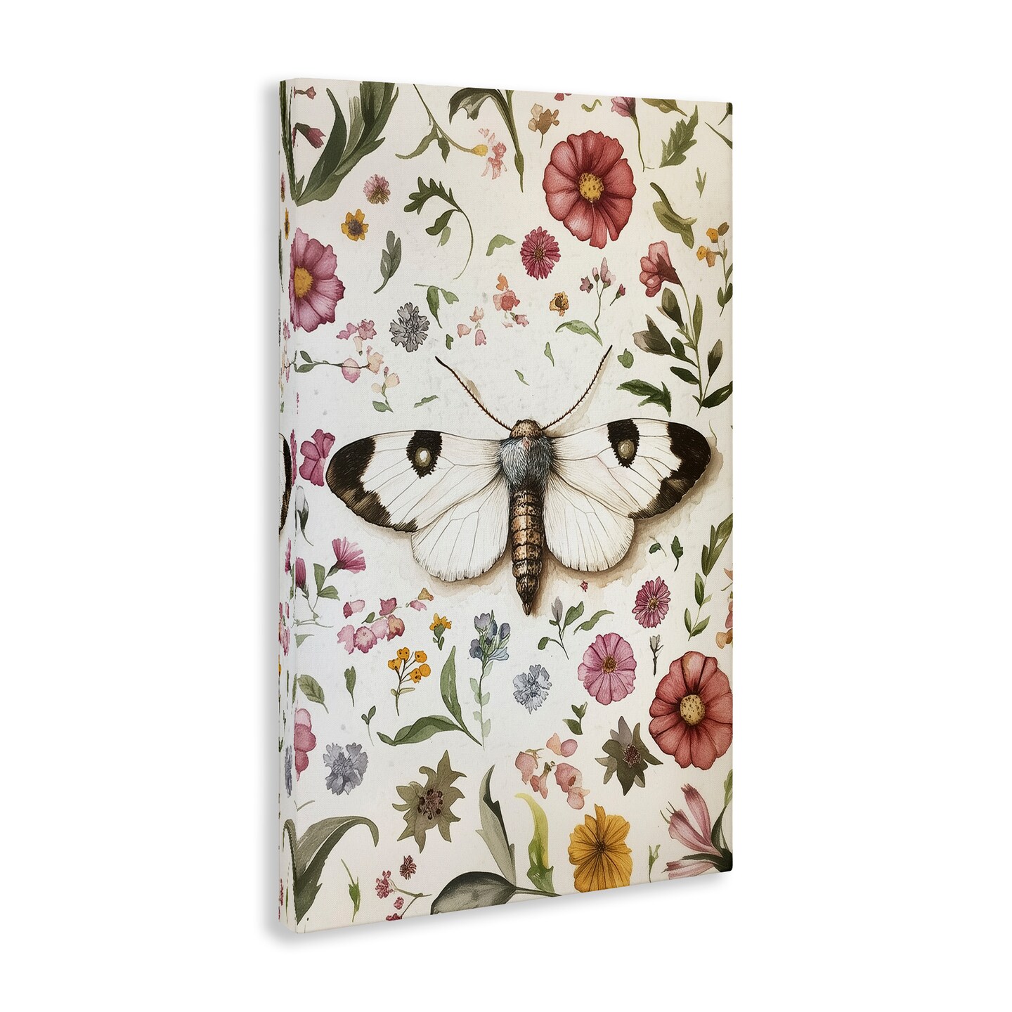 Stupell Industries White Moth & Botanicals Canvas Design by The Dutch Lady