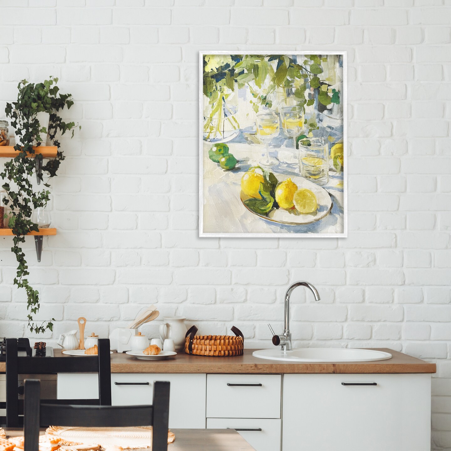 Stupell Industries Meringue Lemons Table Spread Framed Giclee, design by Annabelle Hall