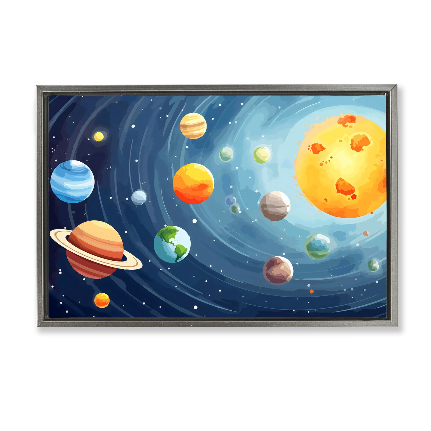 Stupell Industries Solar System Planets Orbit Floating Frame, design by ...