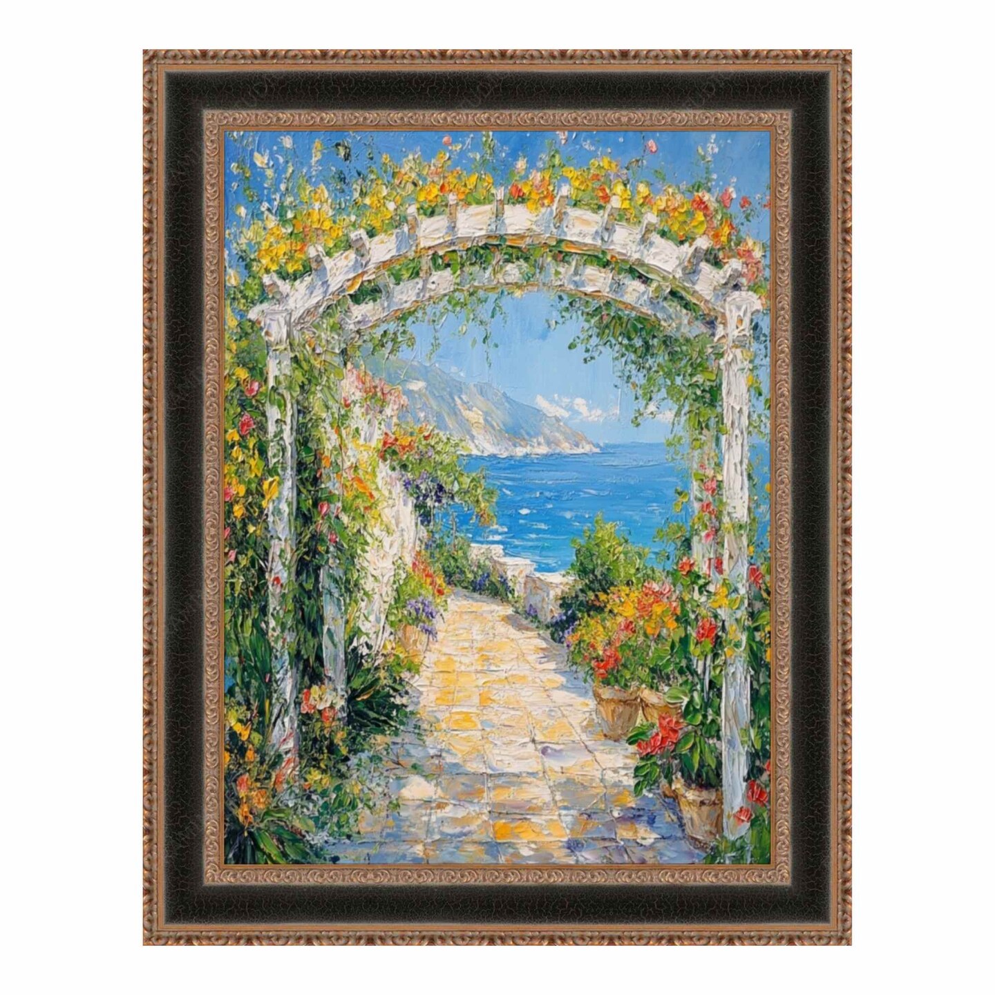 Antique Gold Black Leather Picture Frame 18x24 frame
