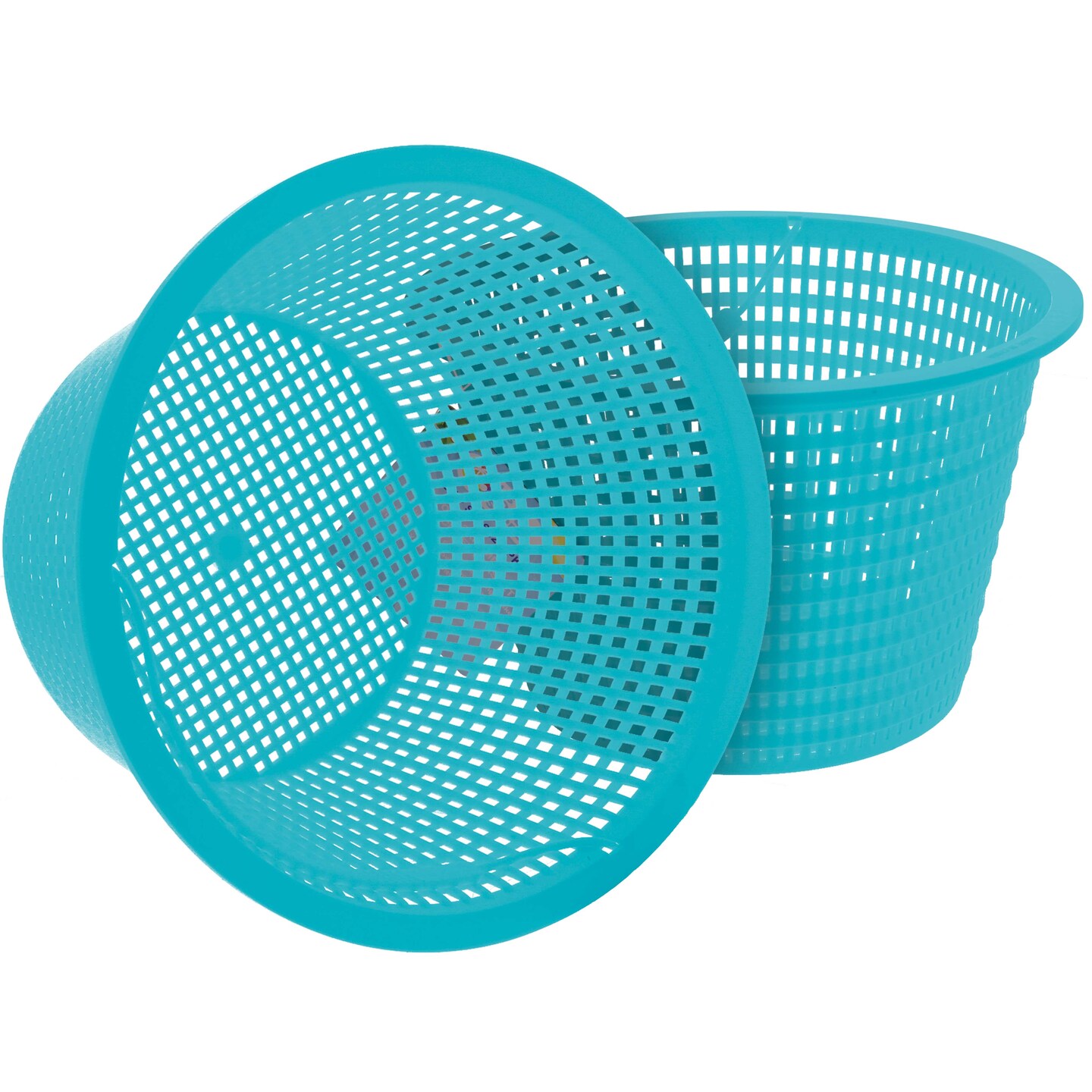 U.S. Pool Supply&#xAE; Swimming Pool Teal Blue Plastic Skimmer Replacement Basket (Set of 2) - Skim Remove Leaves and Debris - 8&#x22; Top, 5.5&#x22; Bottom, 5&#x22; Deep - Not Weighted