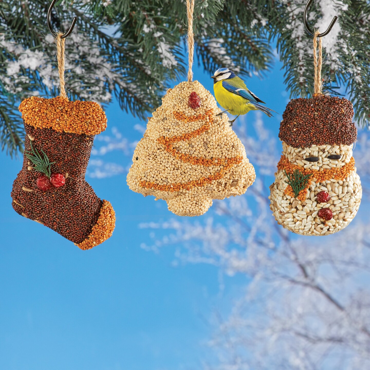 Collections Etc Festive Holiday Birdseed Feeders Set Of 3 Michaels
