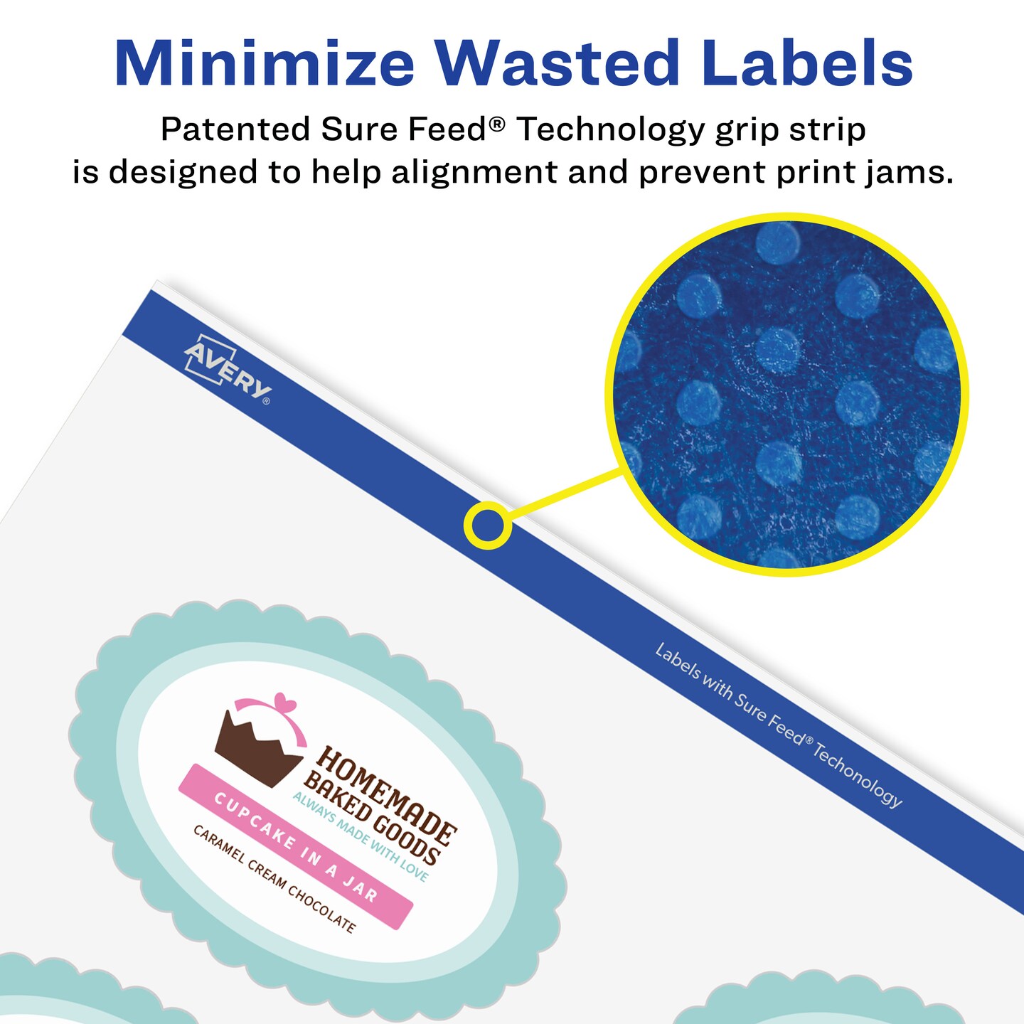 Avery Matte White Removable Oval Scalloped Labels with Sure Feed Technology, Print-to-the-Edge, 2" x 3"