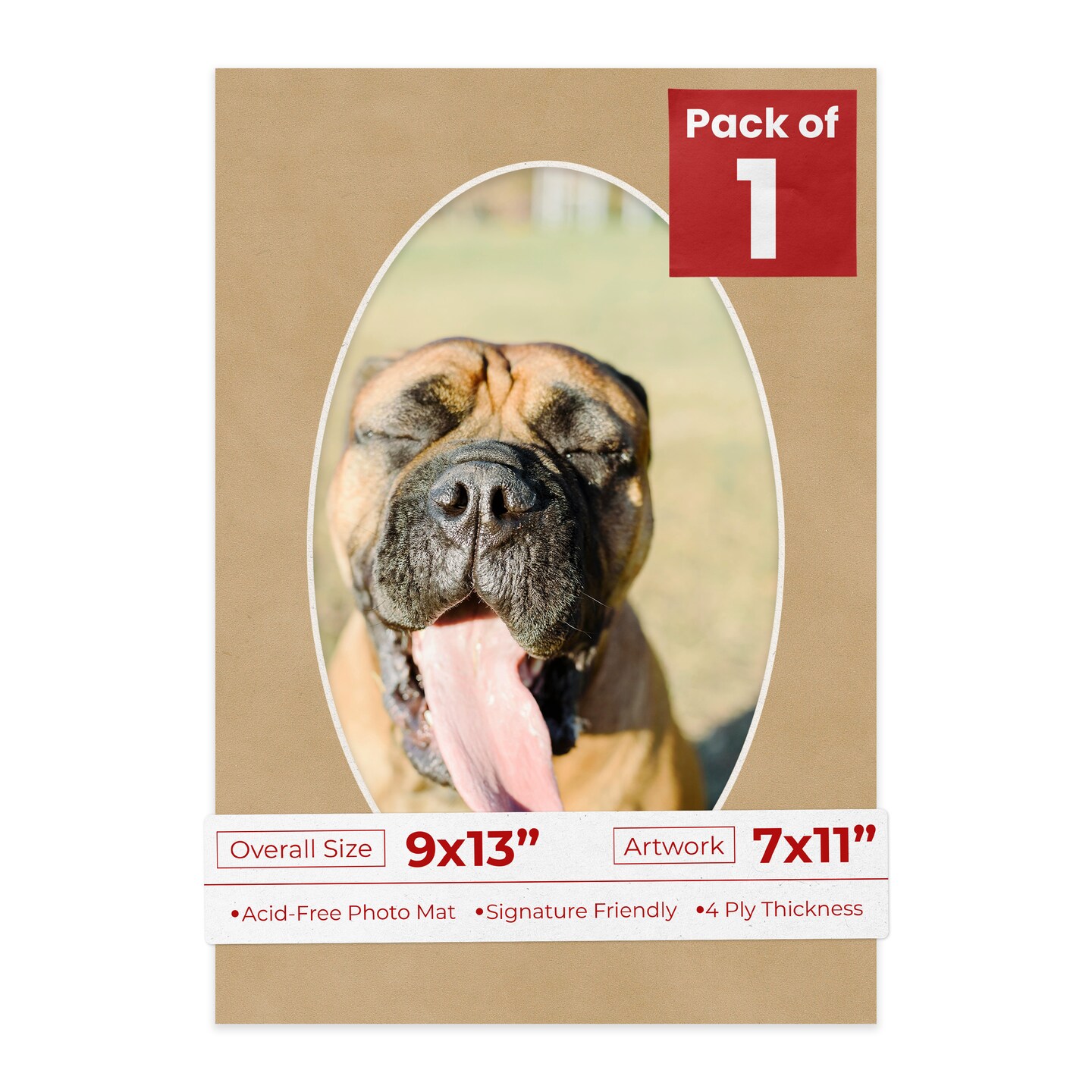 Beige Suede Mat Board for 9x13 Frames - Oval Opening for 7x11 Photos