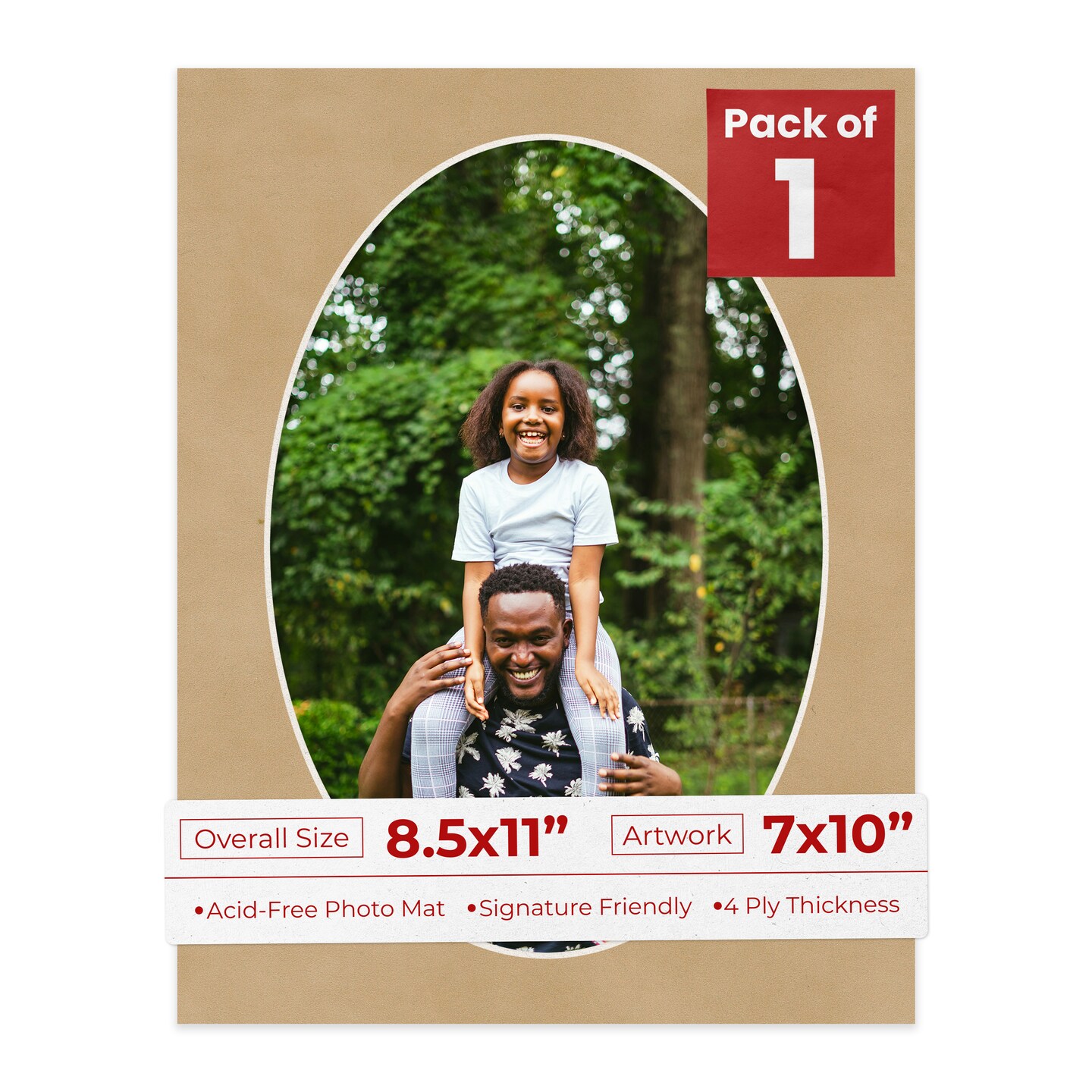 Beige Suede Mat Board for 8.5x11 Frames - Oval Opening for 7x10 Photos