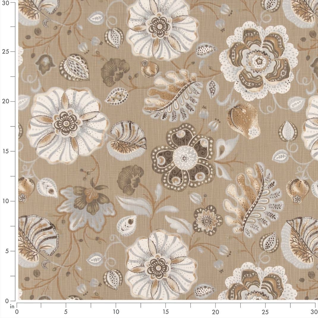 Upholstery Fabric - Beige & Taupe,Brown Floral Upholstery Fabric 54 Inches"