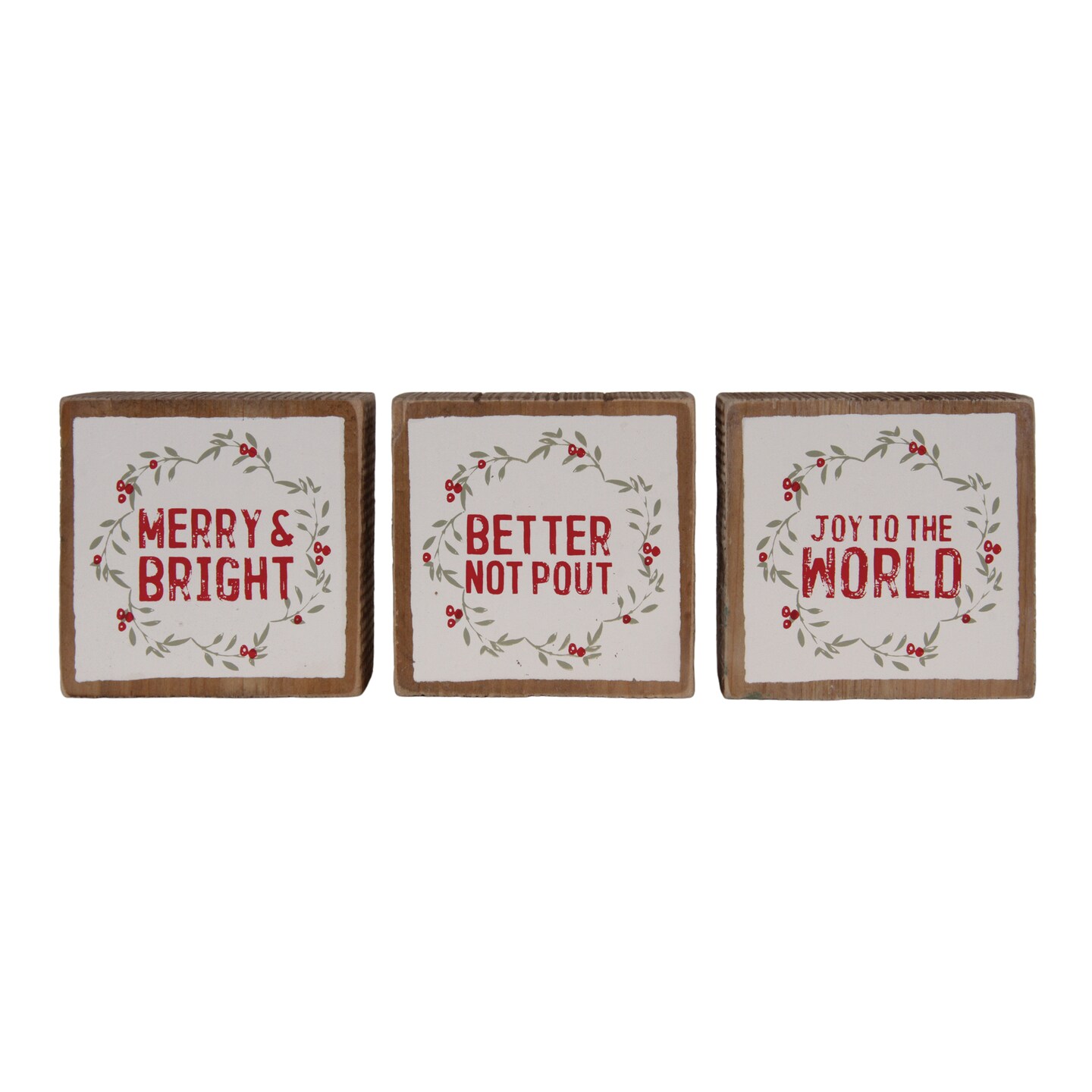 Wood Mini Blocks Set of 3 Freestanding Tabletop Signs Christmas | Michaels