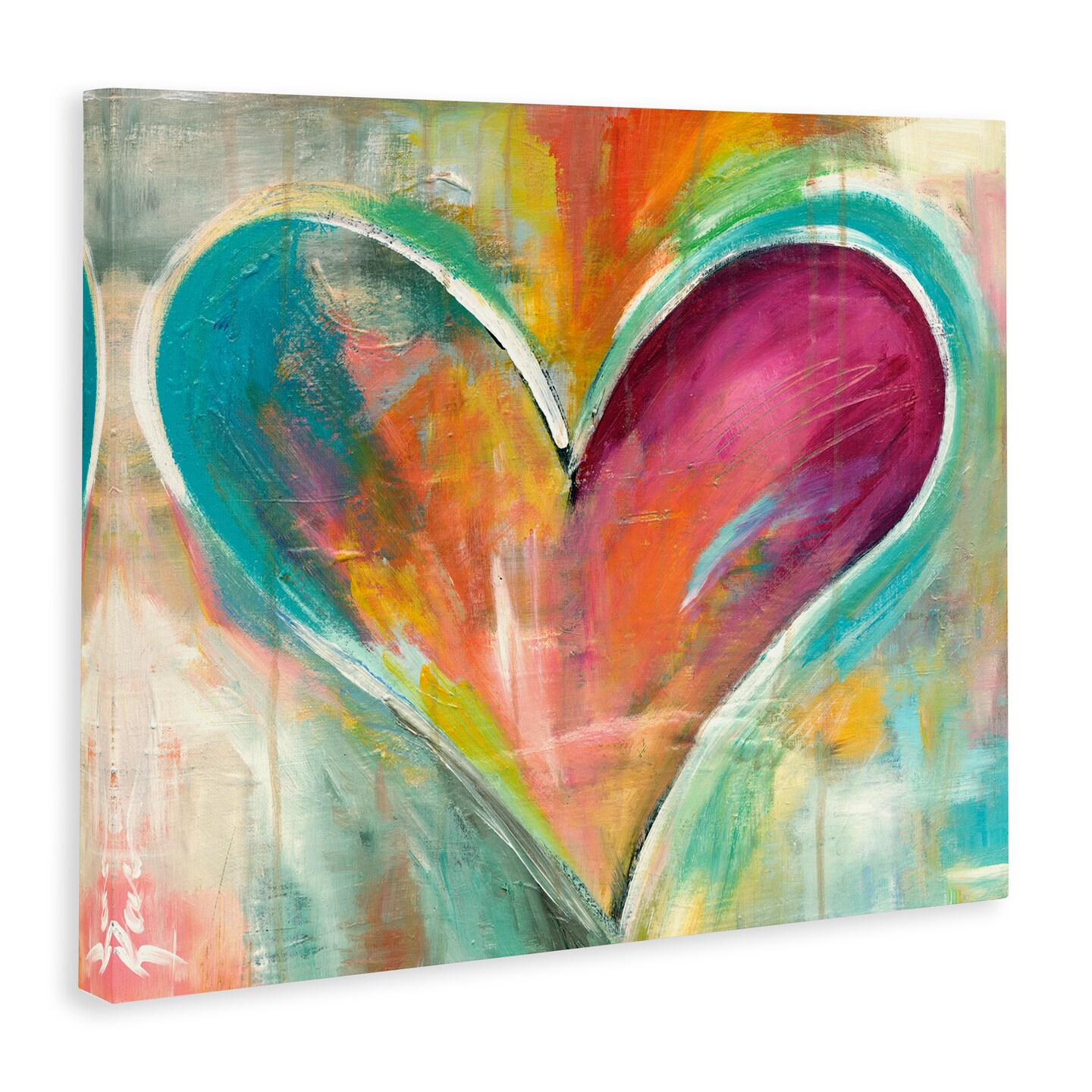 Stupell Industries Abstract Textural Heart Painting Canvas Wall Art