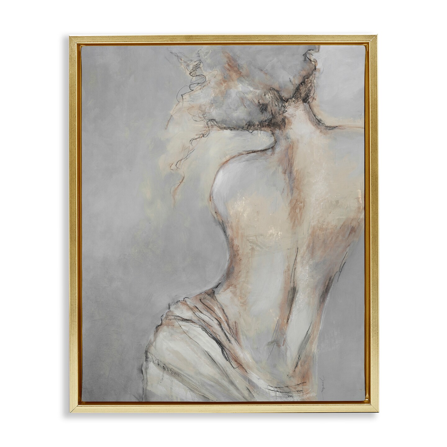 Stupell Industries Traditional Nude Baroque Portrait Framed Floater Canvas Wall Art
