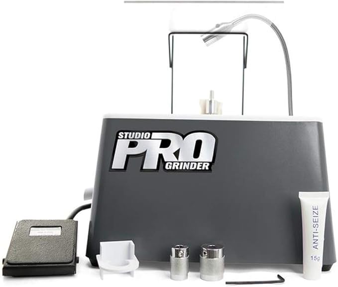 Deluxe Studio Pro Glass Grinder with Light,Includes 3 Bits, Footswitch, Face Shield & More