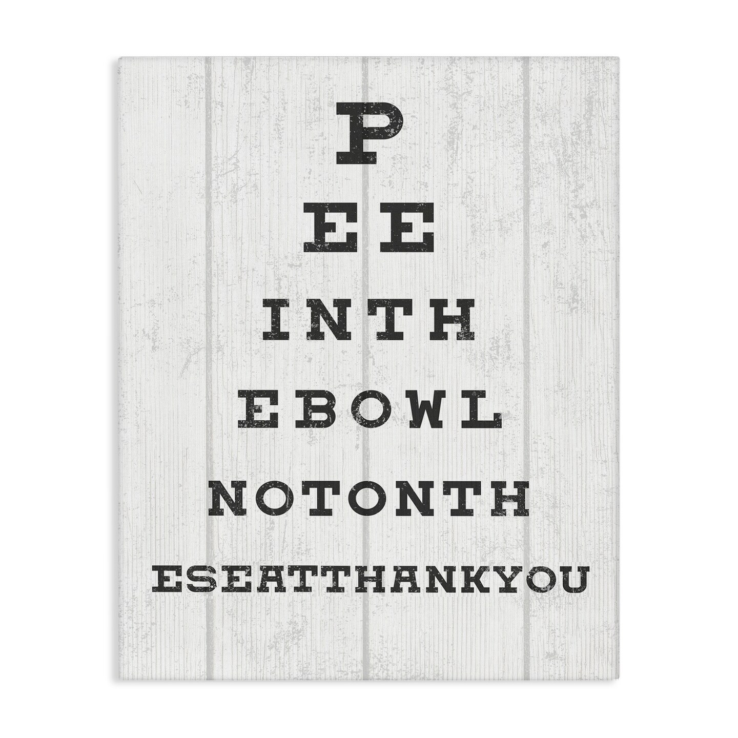 Stupell Industries Funny Bathroom Seeing Eye Chart Canvas Wall Art