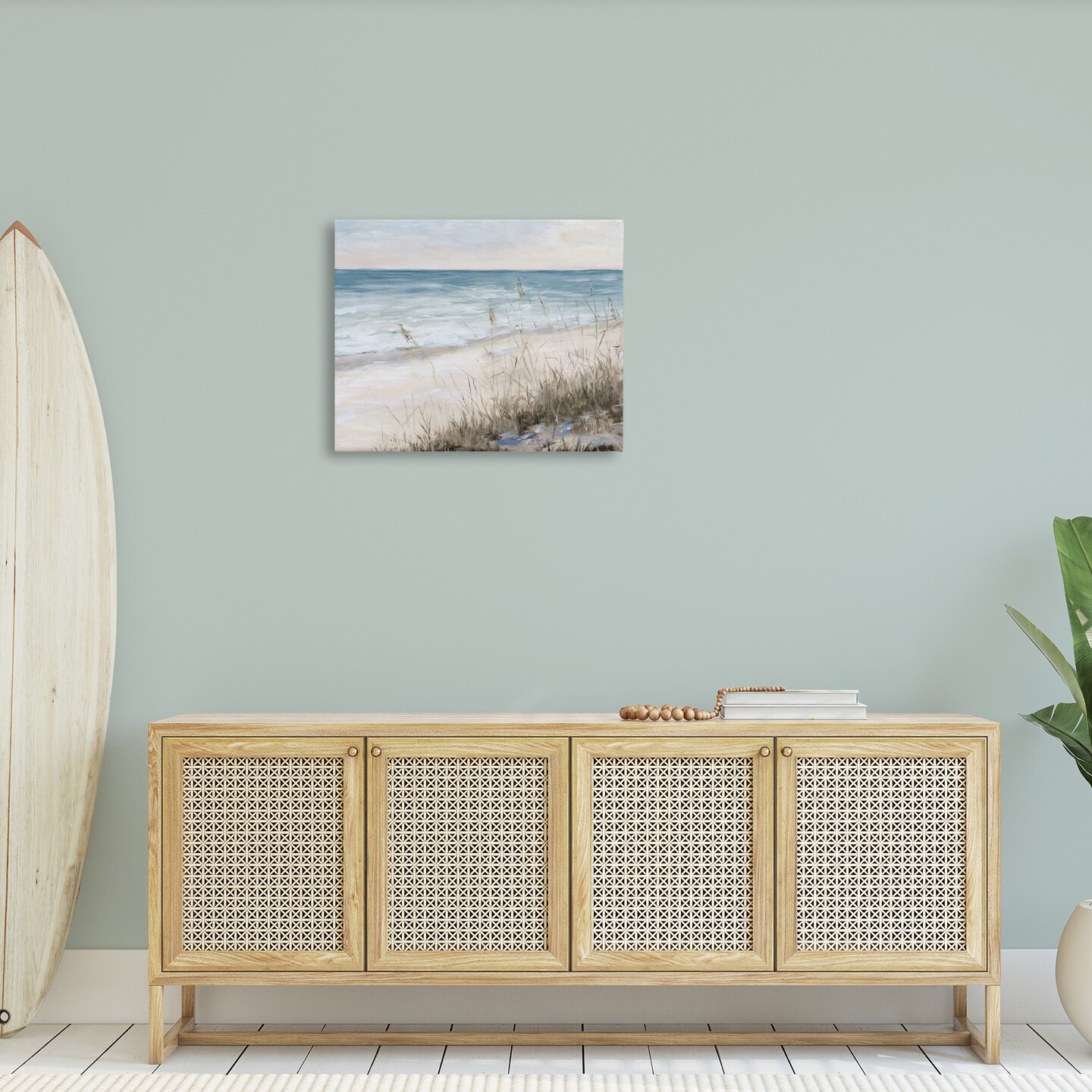 Stupell Industries Traditional Beach Coast Line Canvas Wall Art