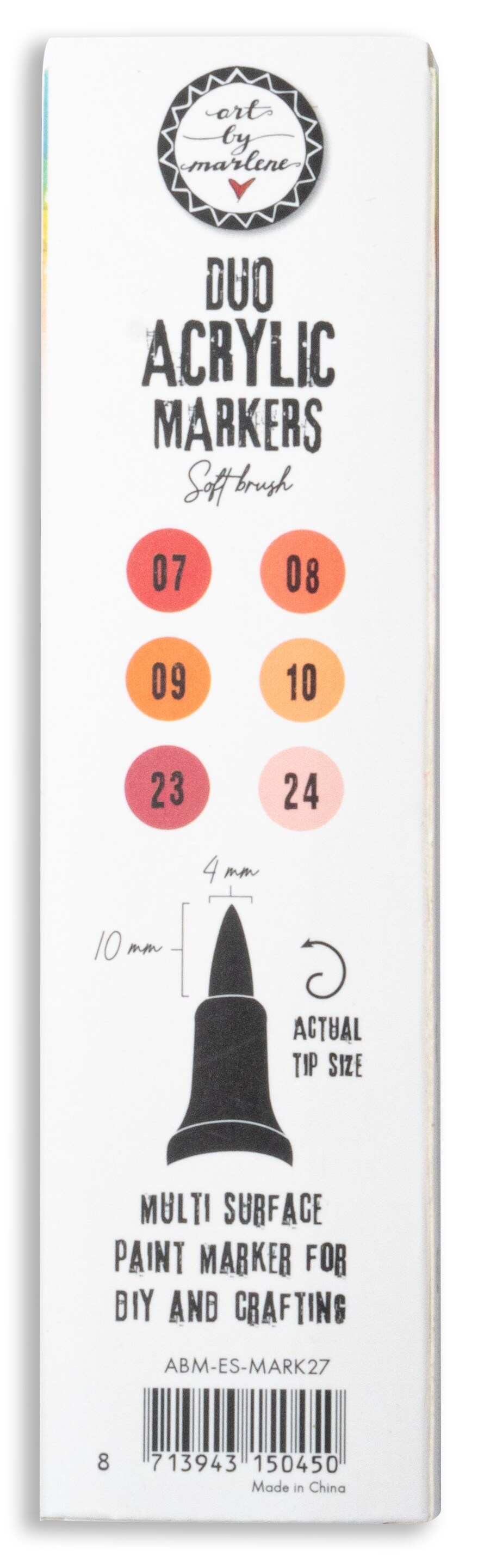 Studio Light Art By Marlene Duo Acrylic Markers 3/Pkg-Nr. 27, Reds