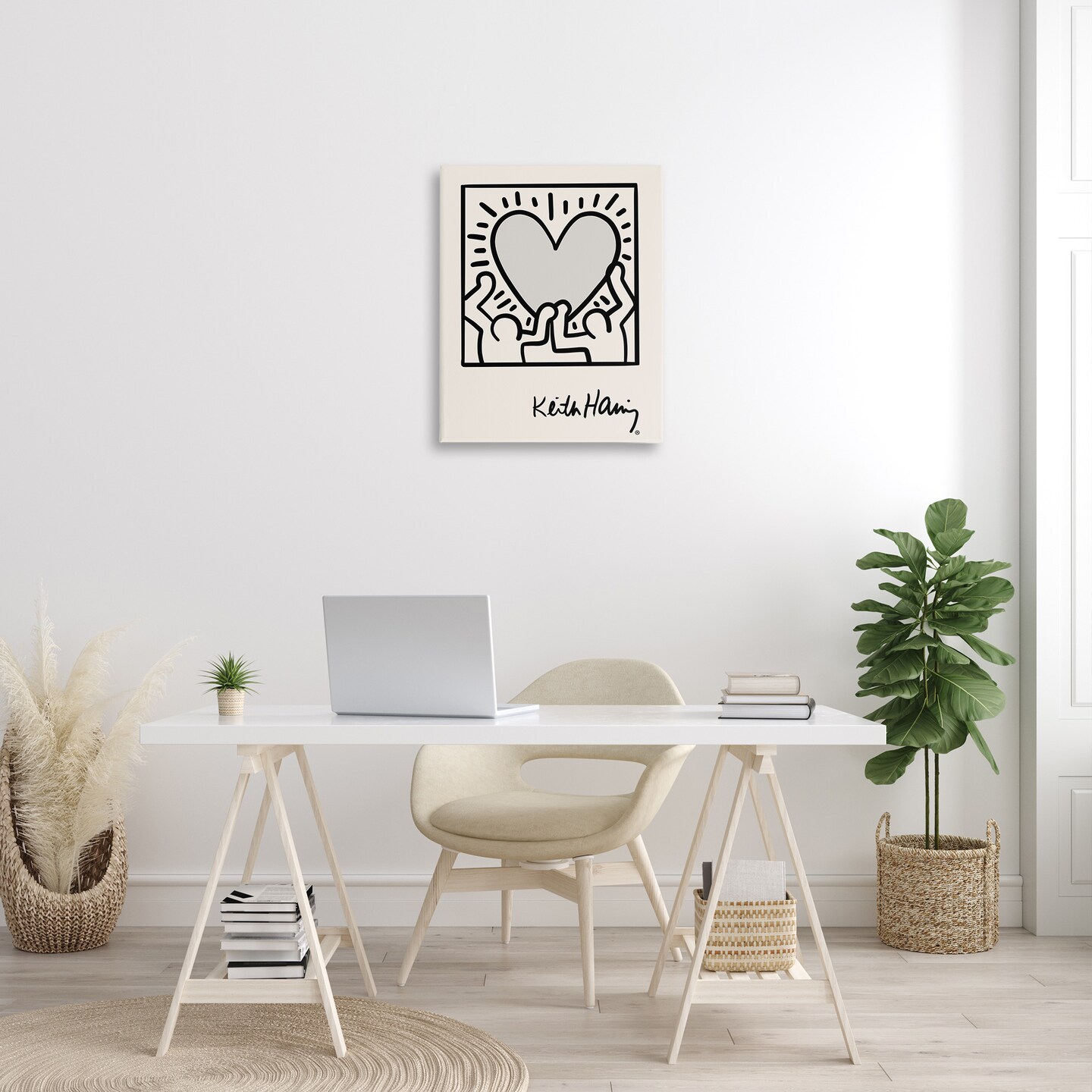 Stupell Industries Classic Heart Symbol Keith Haring Canvas Wall Art