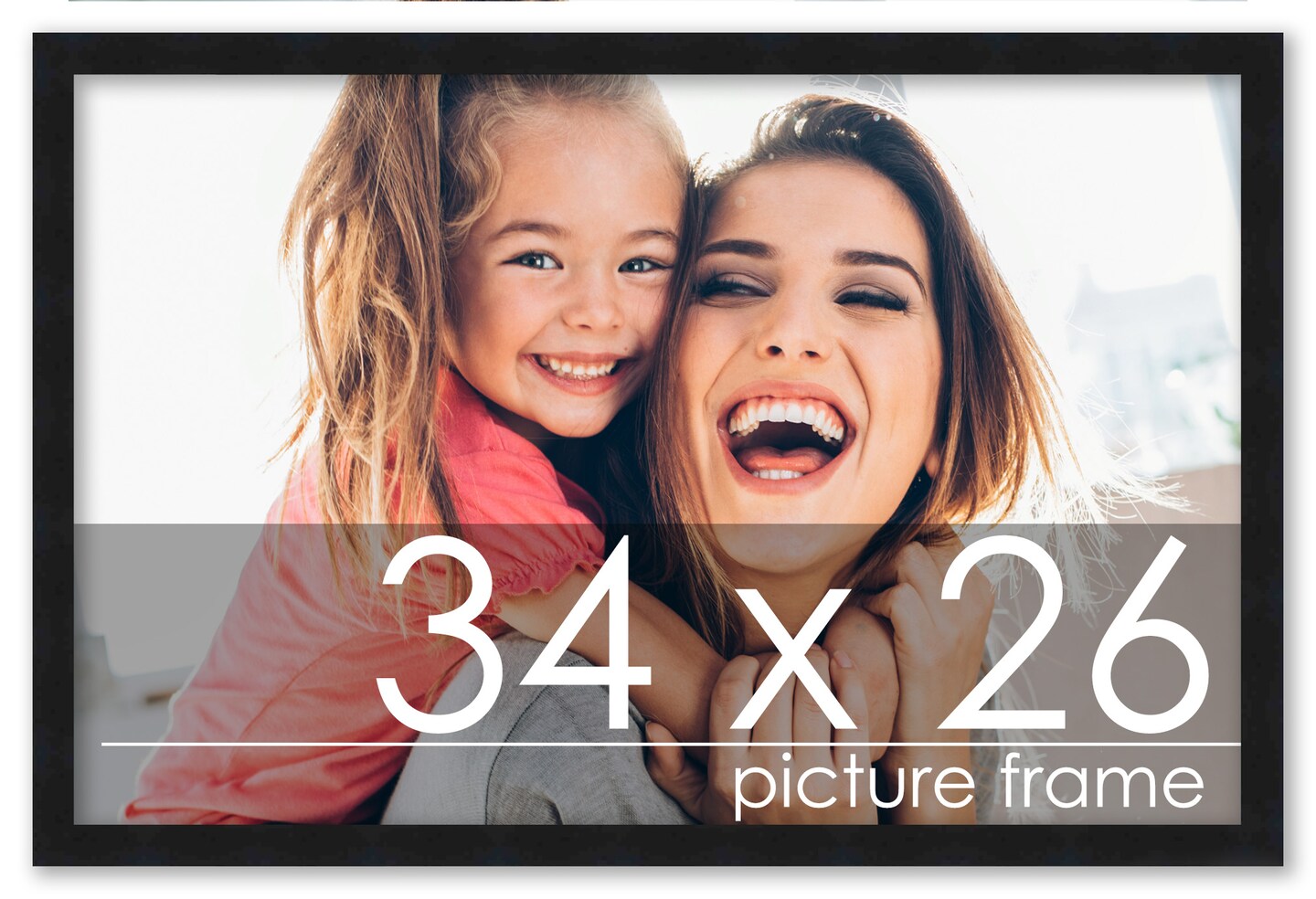 34x26 Solid Wood Picture Frame with UV-Resistant Acrylic & Acid-Free Backing, Available in 6 Finishes: Matte Black, Matte White, Metallic Bronze, Silver, Natural Wood Grain & Mahogany