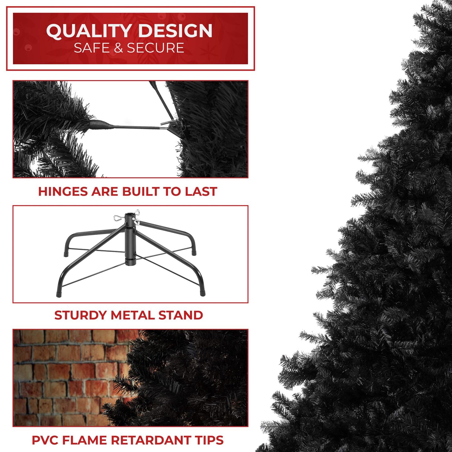 Casafield Spruce Artificial Holiday Christmas Tree&#xA0;with Sturdy Metal Stand