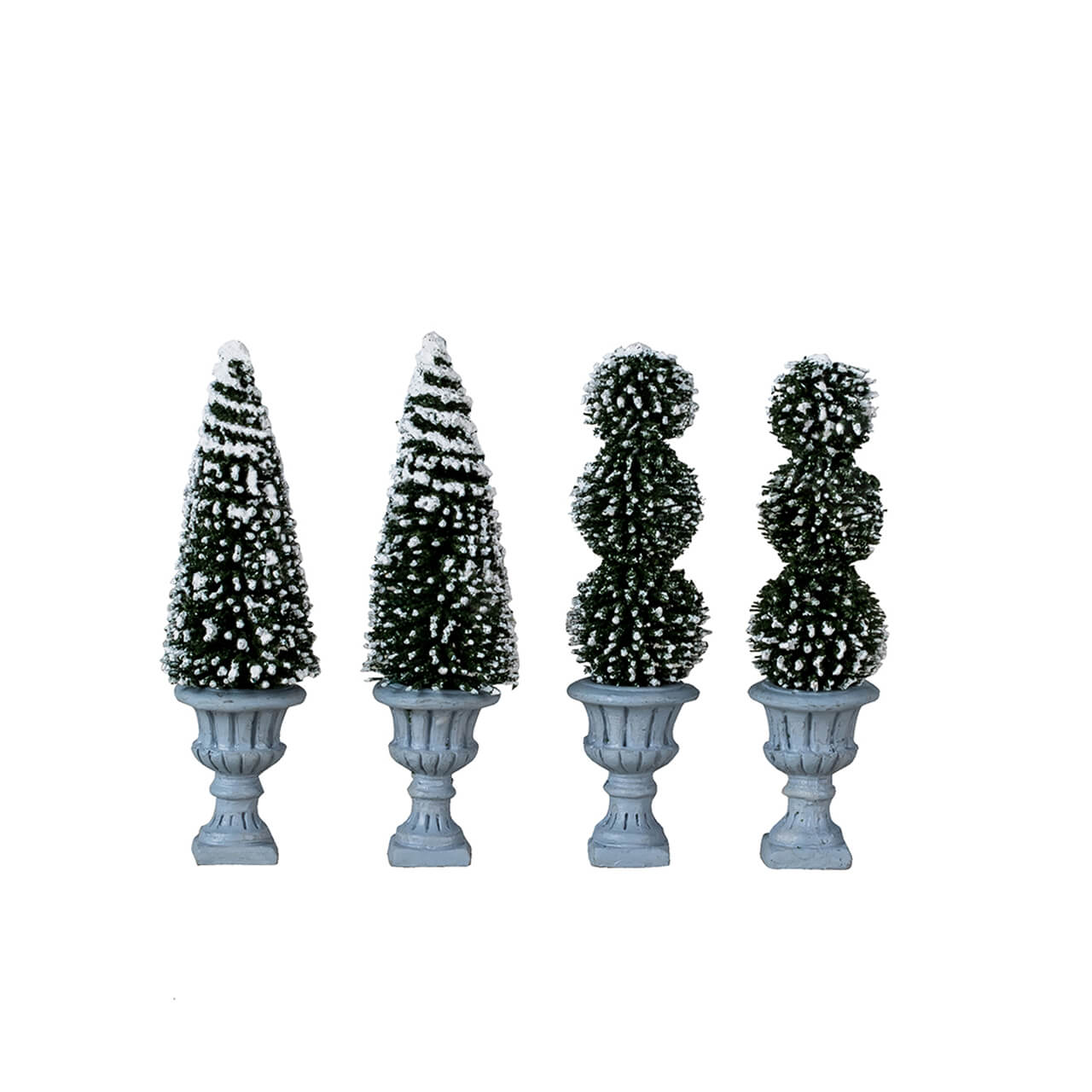 LEMAX Cone-Shaped &#x26; Sculpted Topiaries, set of 4 #34965