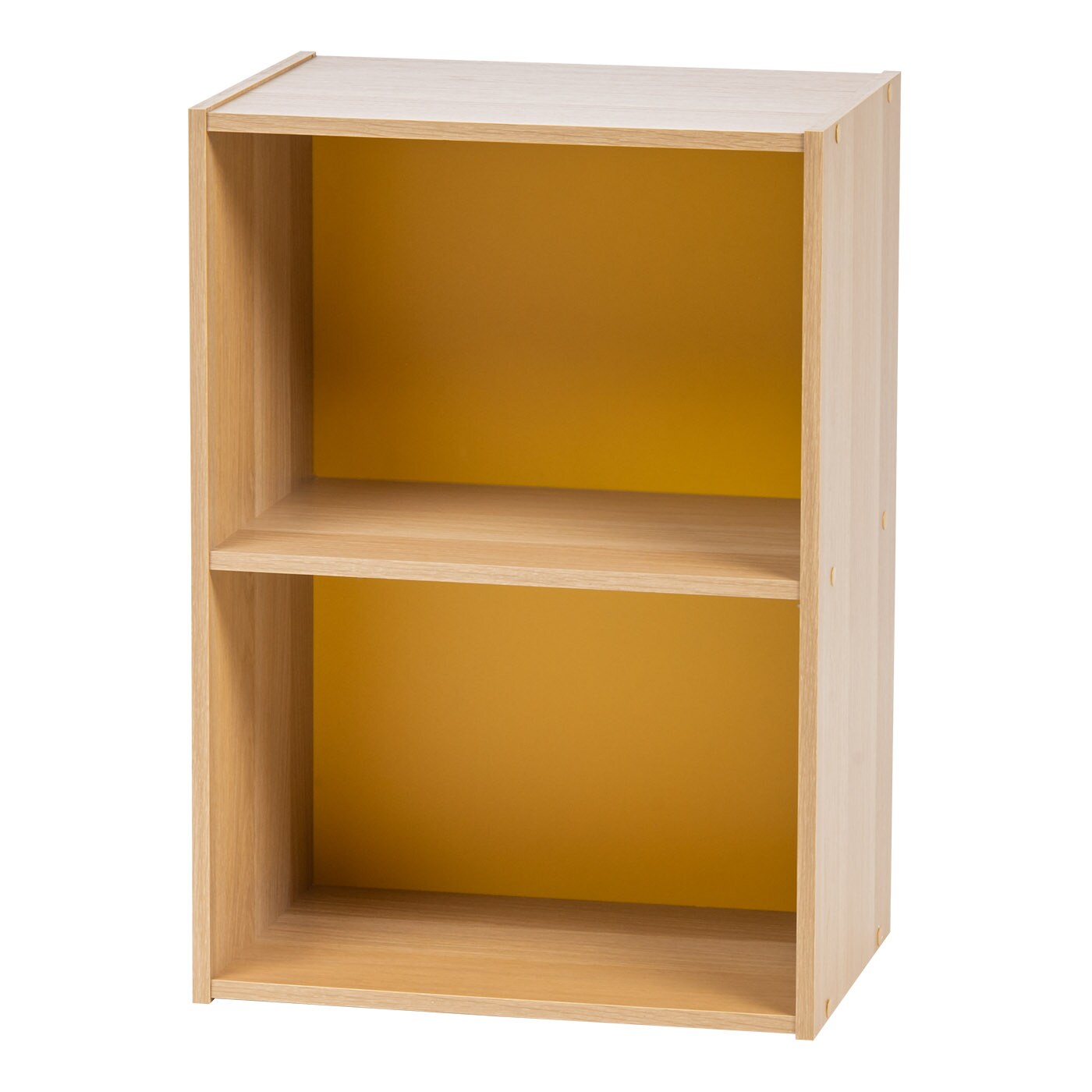 IRIS USA 2-Tier Wood Bookshelf Cube Organizer Storage