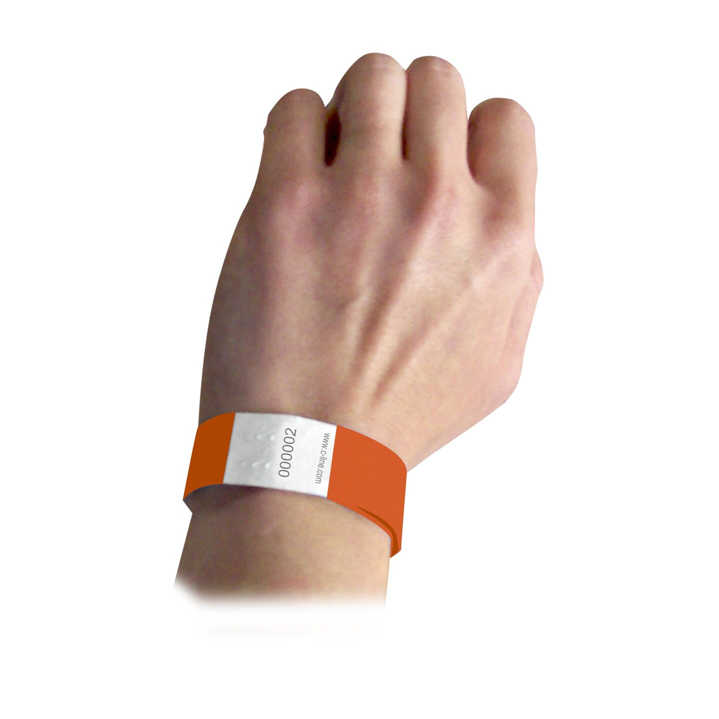 DuPont Tyvek Security Wristband, Orange, 3/4&#x22; Width, 10&#x22; Length, Pack of 100