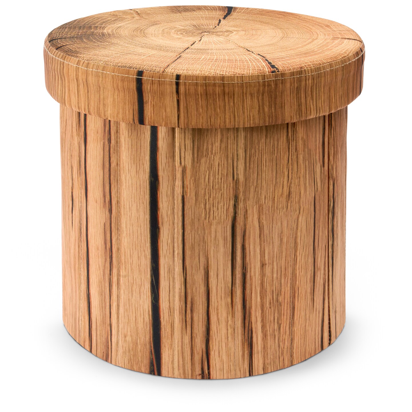 Sorbus Tree Stump Stool,  15-Inch Storage Ottoman, Fake Tree Stumps Footstool