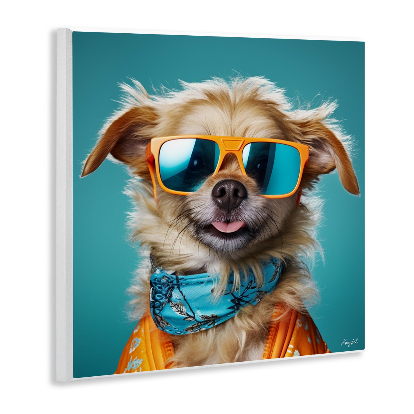 Stupell Industries Hipster Dog Portrait Wall Plaque Art