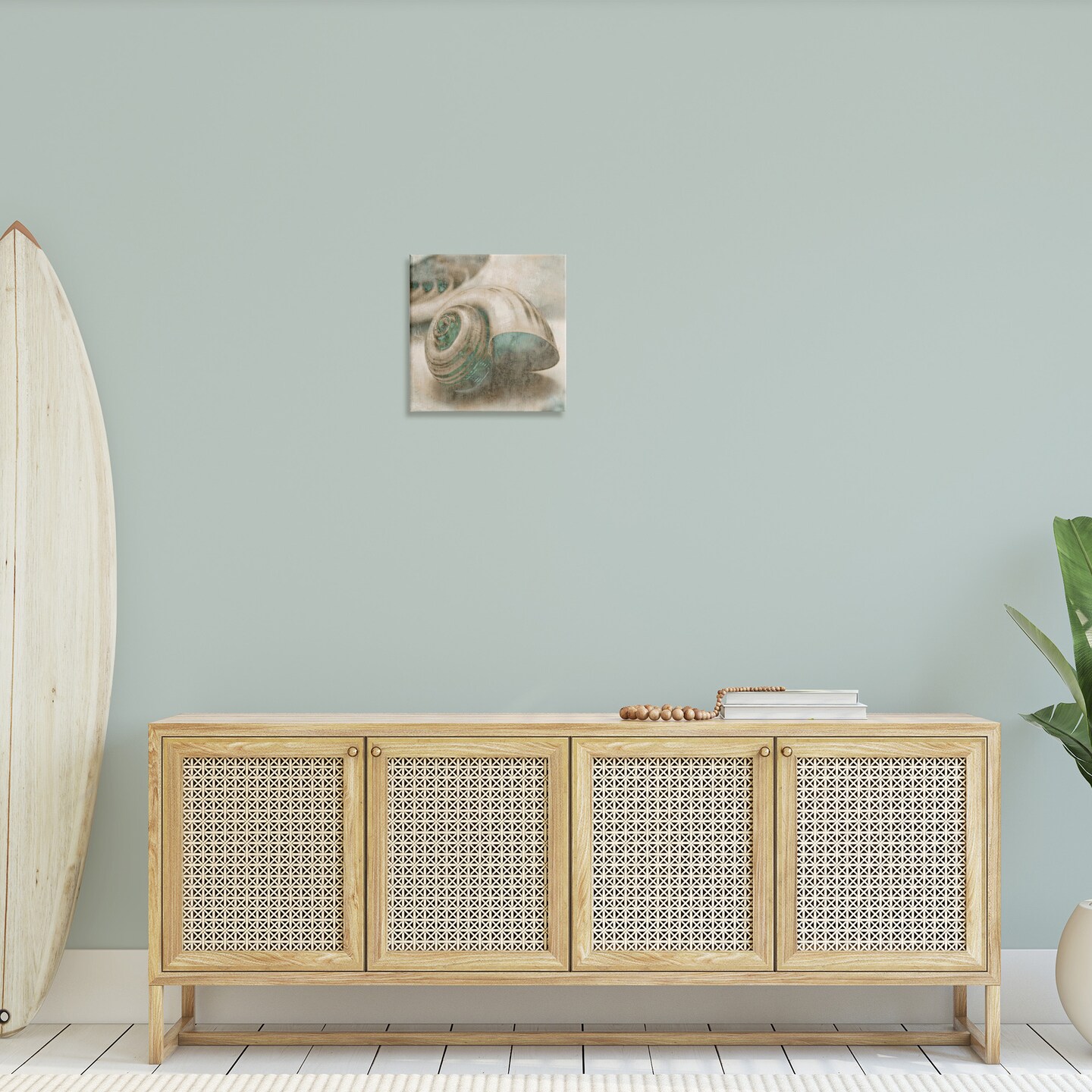 Stupell Industries Centered Sharkeye Seashell Canvas Wall Art