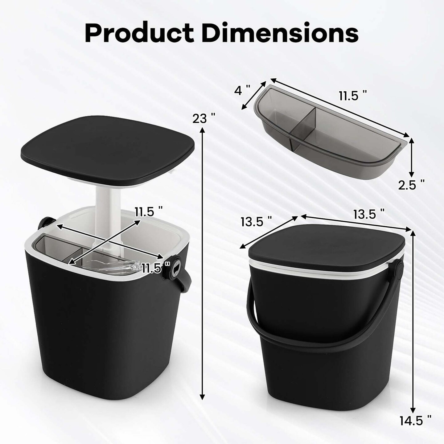 Costway 4 Gallon Portable Cooler Bar Table with Handle Bottle Opener &#x26; Lift Top Lid Black/Blue